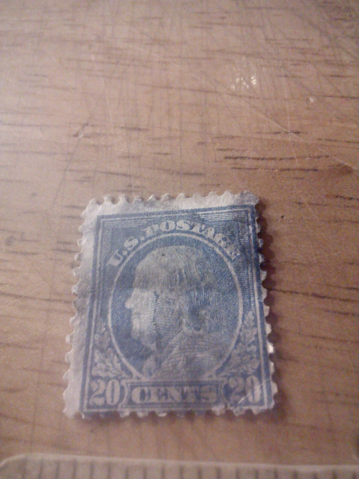 1914 20¢ Benjamin Franklin, Single Watermark, Ultramarine.
