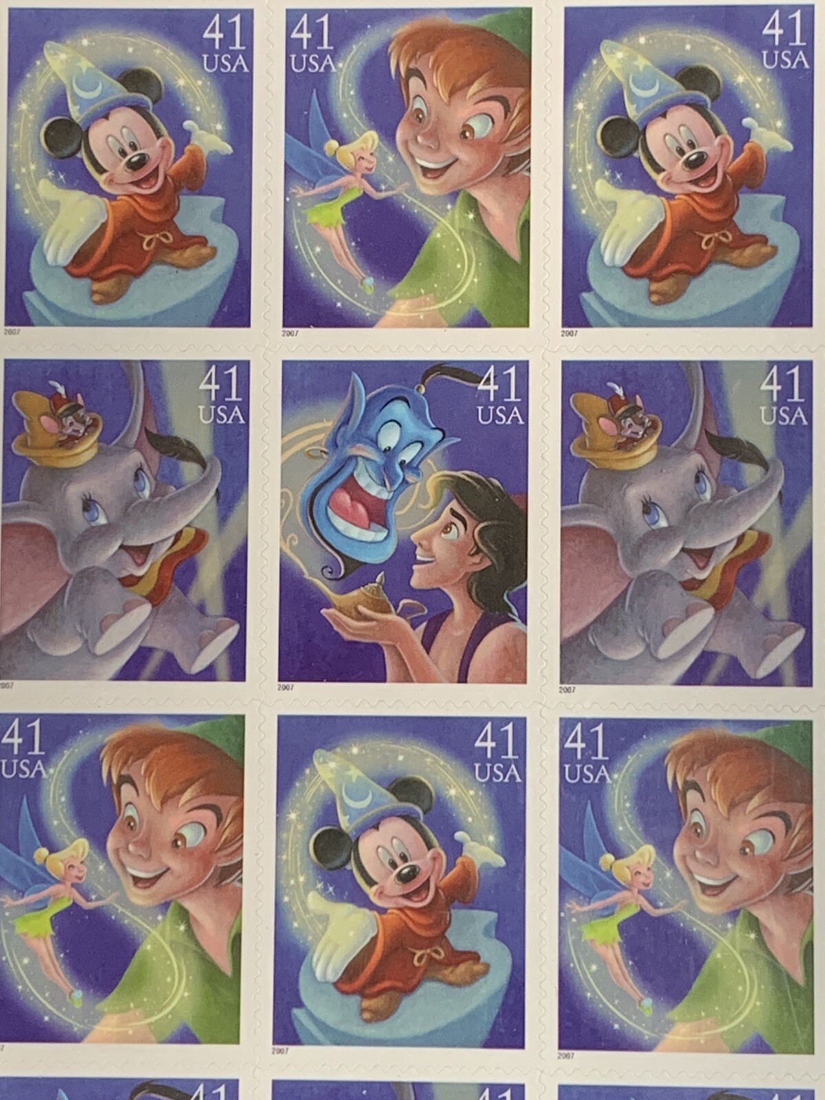 The Art of Disney Magic Stamp Block 41 Cent Sheet New Sealed