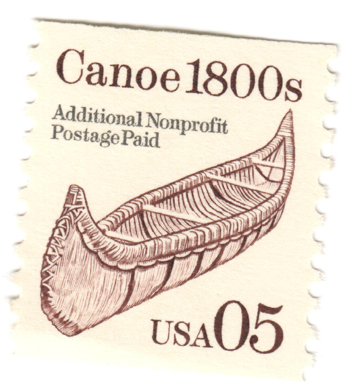 USA – 1991 – Transportation – Canoe 1800s – 5¢ – #28