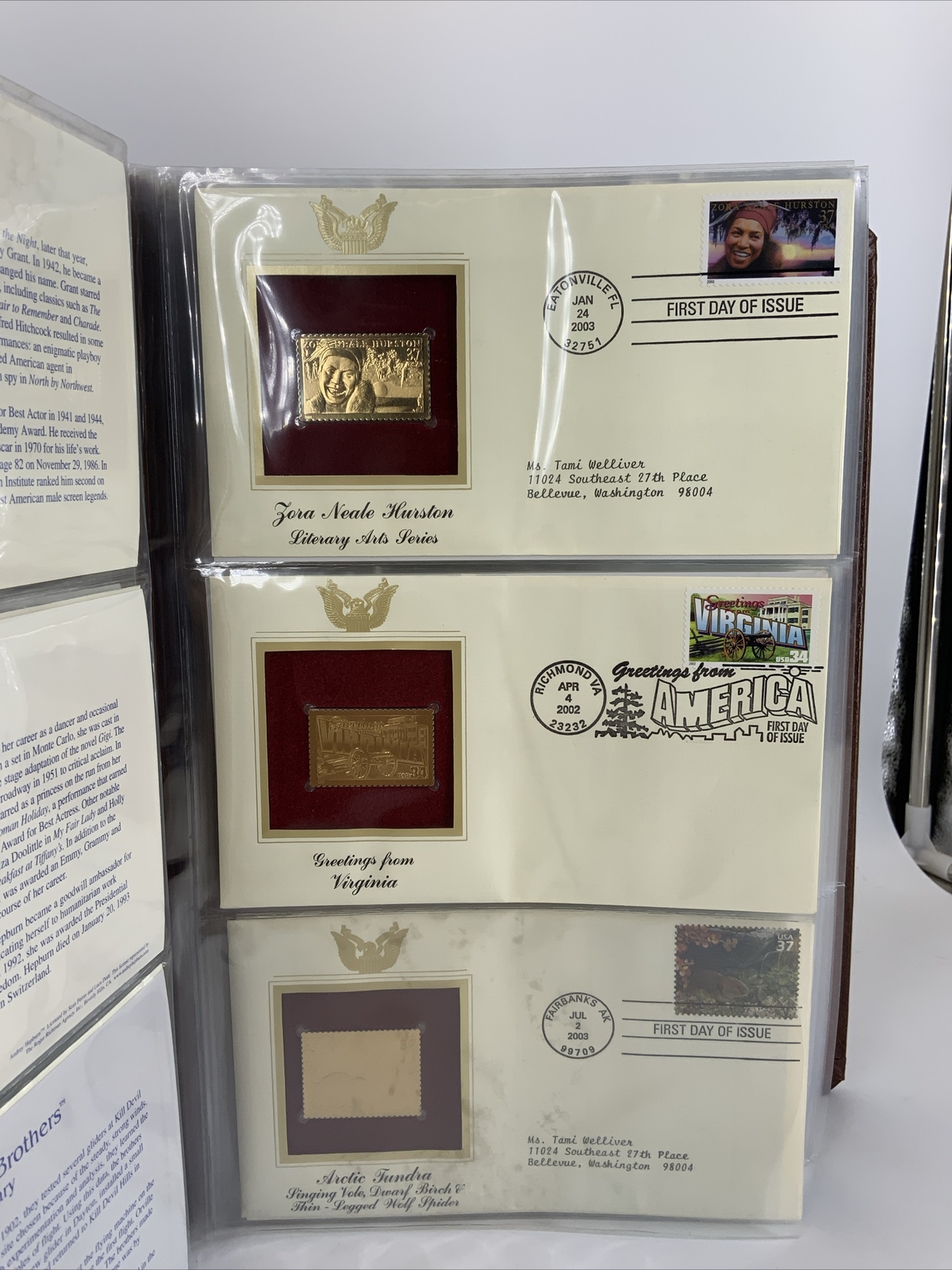* 22k GOLD stamps Lot Of 26 Postal Commemorative Sosiety 2002-03