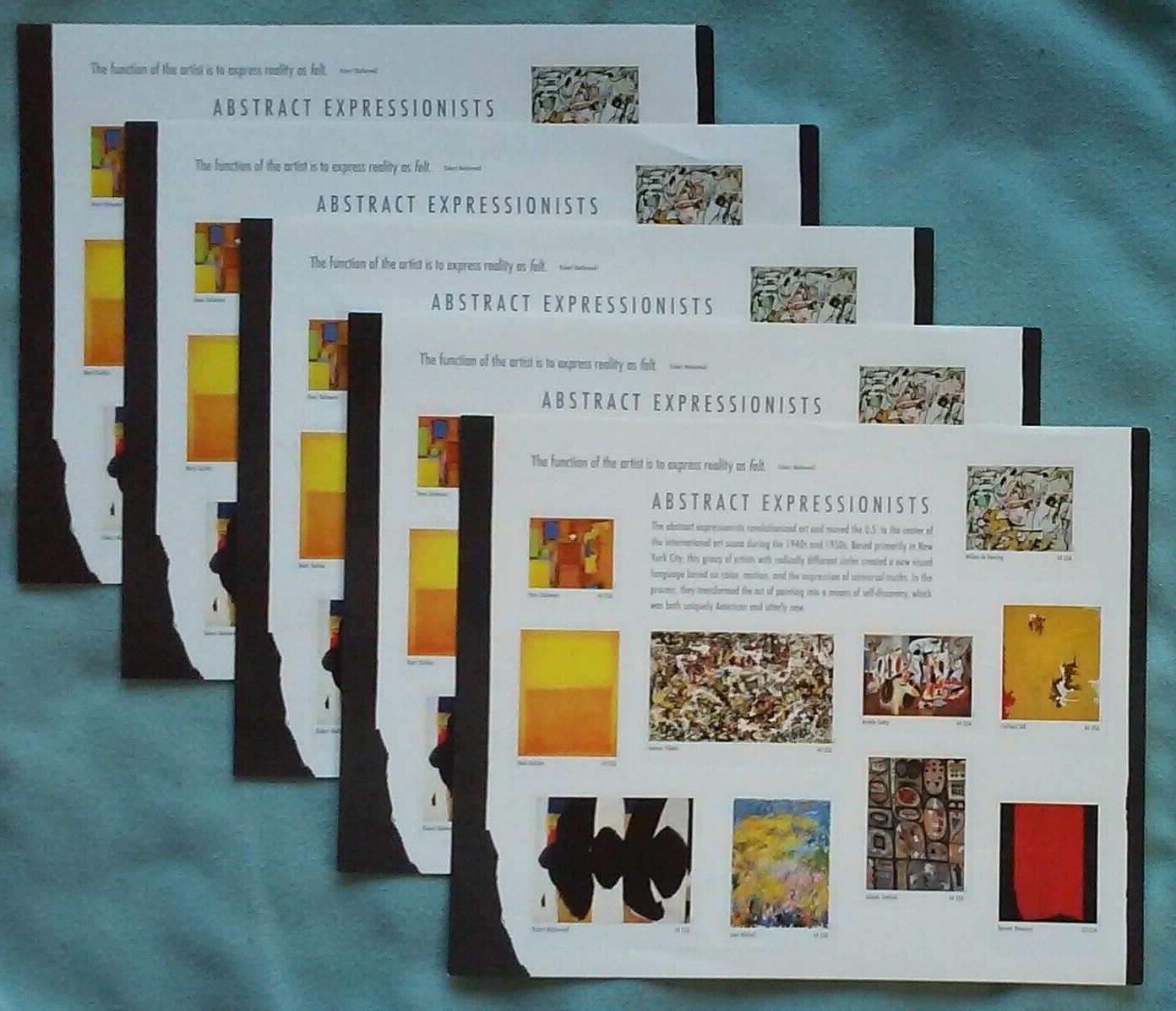 Three Sheet x 20 = 60 ABSTRACT EXPRESSIONISTS 44¢ US Postage Stamps USA Sc 4444