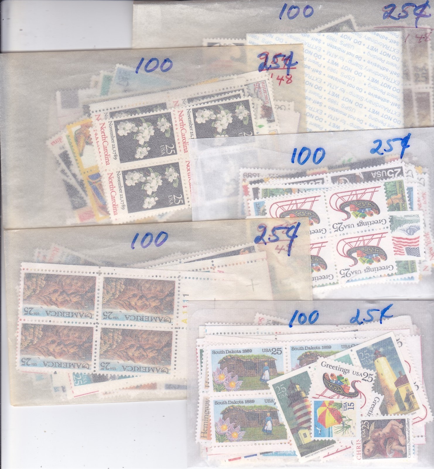 US MNH Discount Postage 500 x 25¢ = $125.00 Face Selling For $80.00