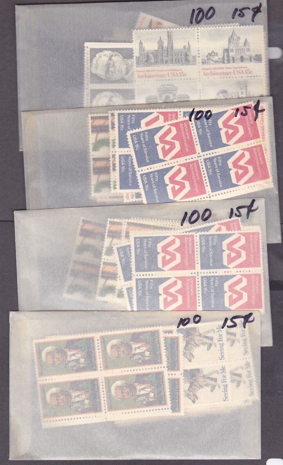 US MNH Discount Postage 400 x 15¢ = $60.00 Face Selling For $42.00