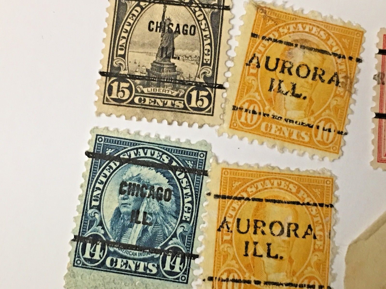 US STAMPS SET OVER PRINT FROM ILL
