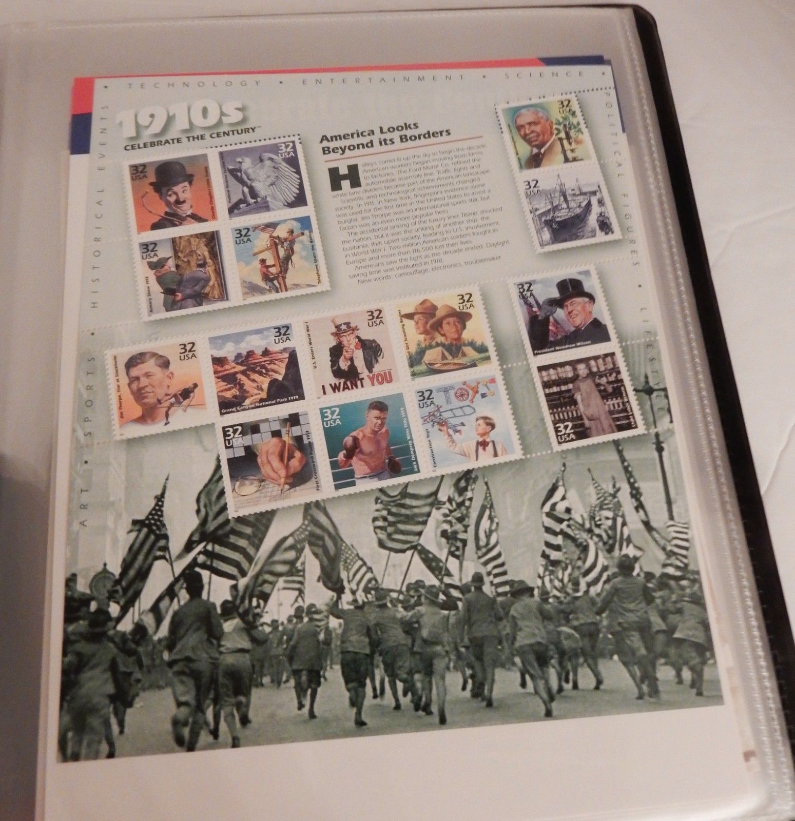 Mint CELEBRATE THE CENTURY 1900-1999 Complete 10 Sheet Set US Stamps/Booked