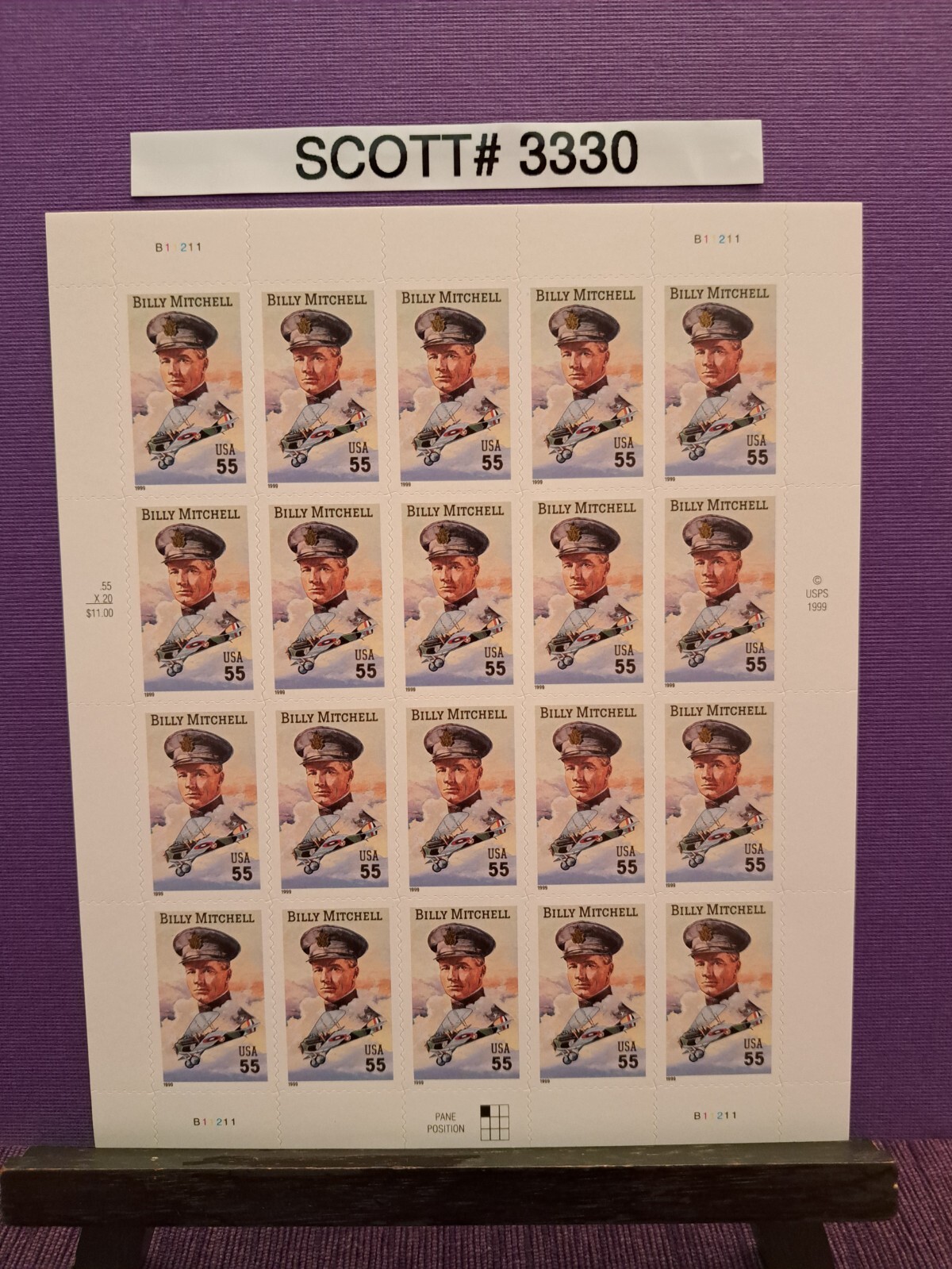 Scott # 3330 Billy Mitchell (55 cent postage stamps)