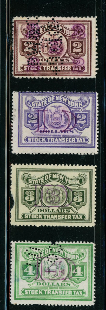 US New York State Stock Transfer Stamps Used and NEW 14 Stamps AS SHOWN