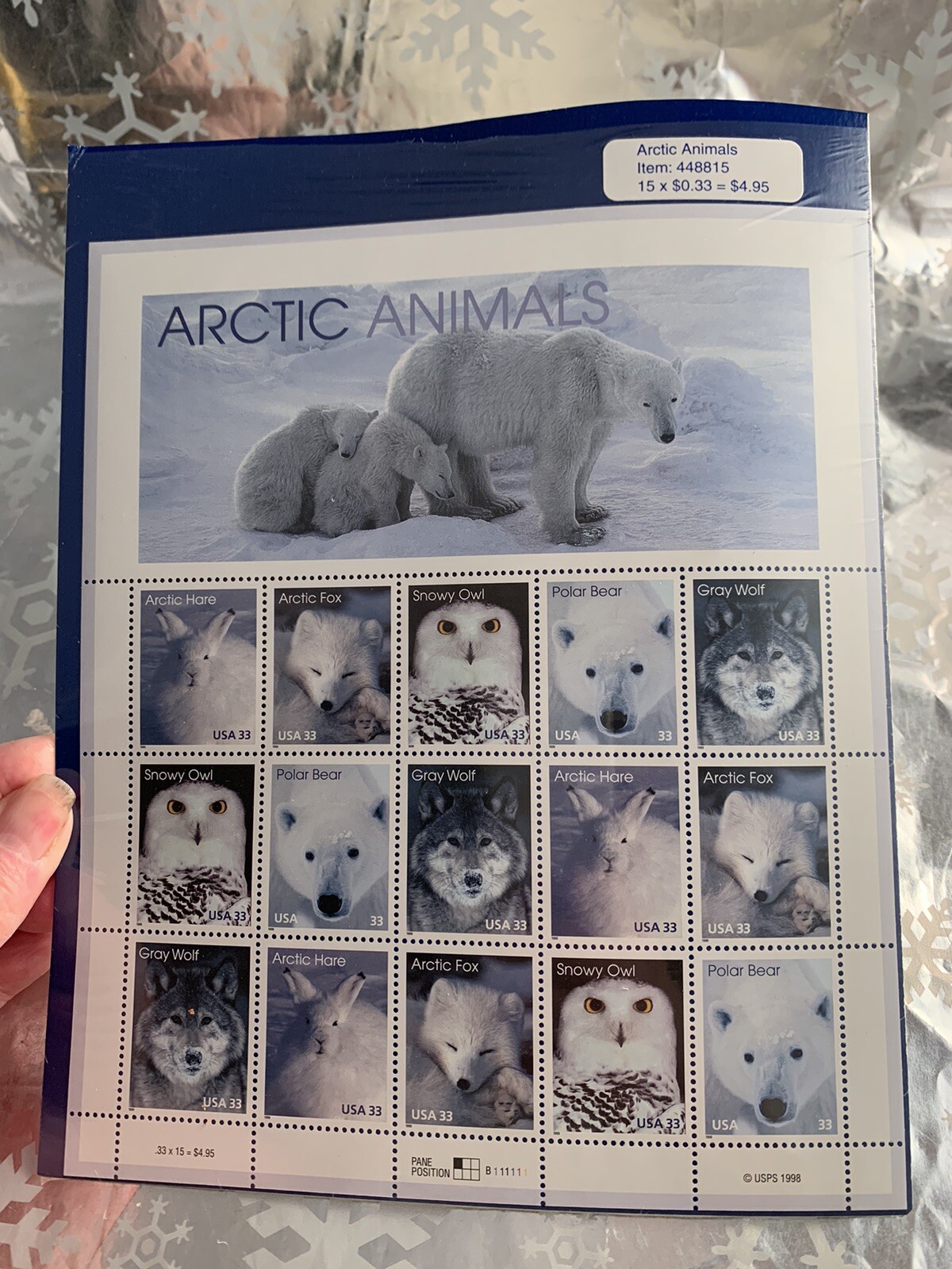 ❤️US SCOTT 3288 – 3292 SHEET OF 15 ARCTIC ANIMALS 33 CENTS FACE MNH
