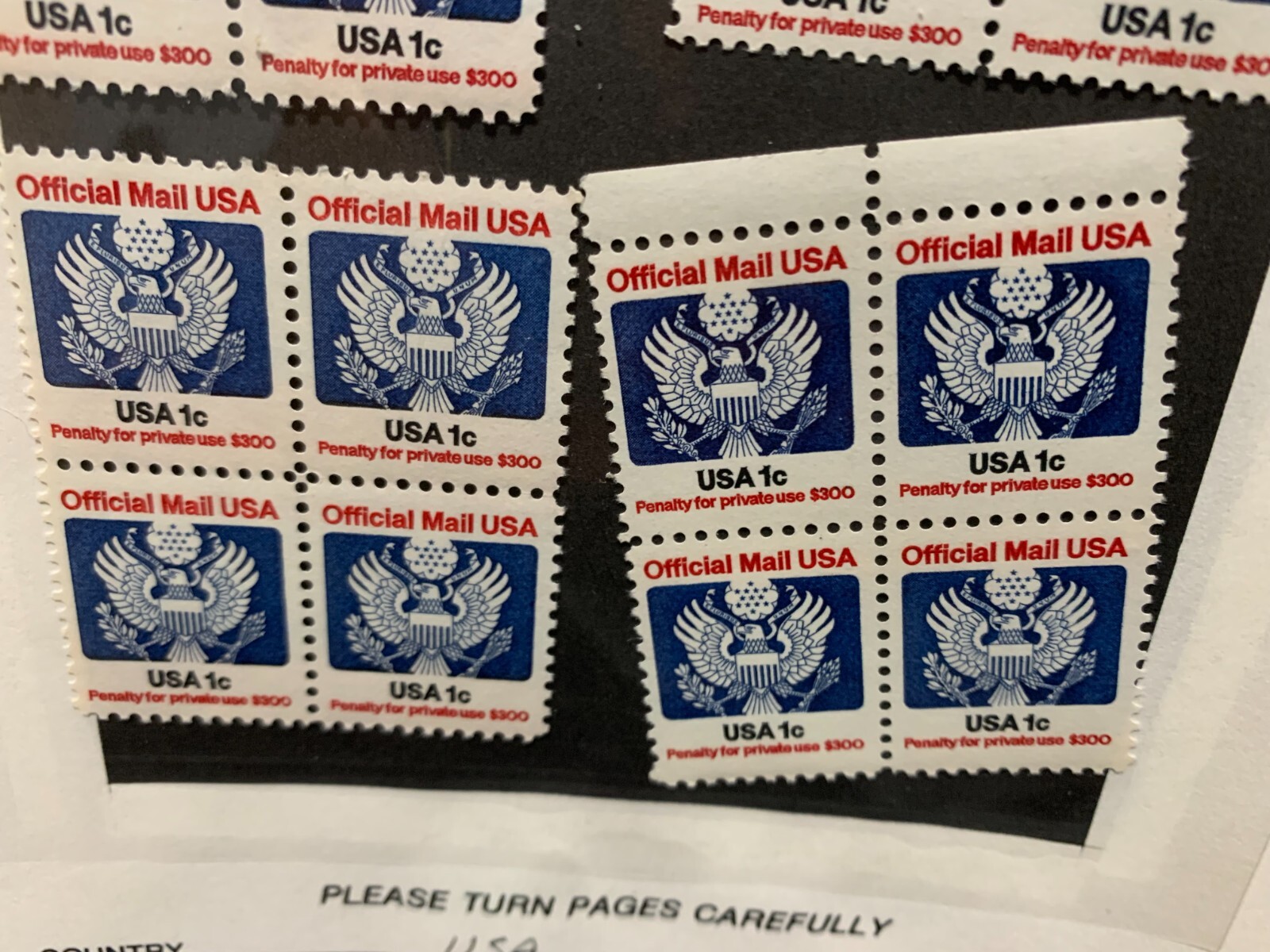 Official Mail 1983 1 Cent Scott O127 4x Block (16 pcs) Unused