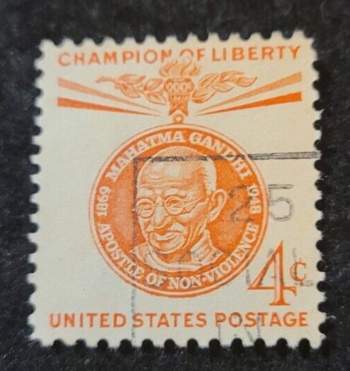 # 1174 – 1961 4c Champions of Liberty: Mahatma Gandhi ~ 1 Stamp 2 FREE Stamps