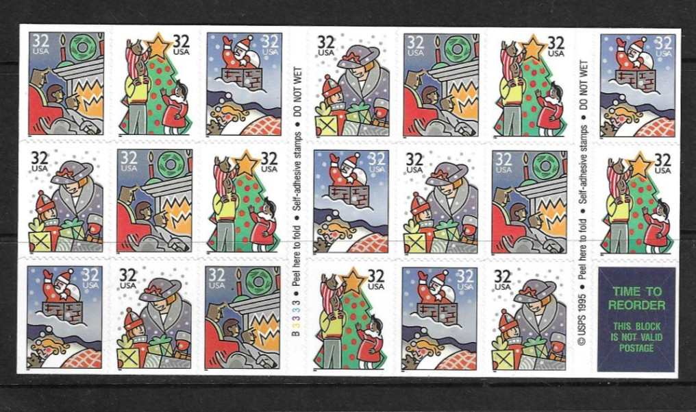 USA SC # 3116a Holiday greetings – Christmas 1996 – . MNH