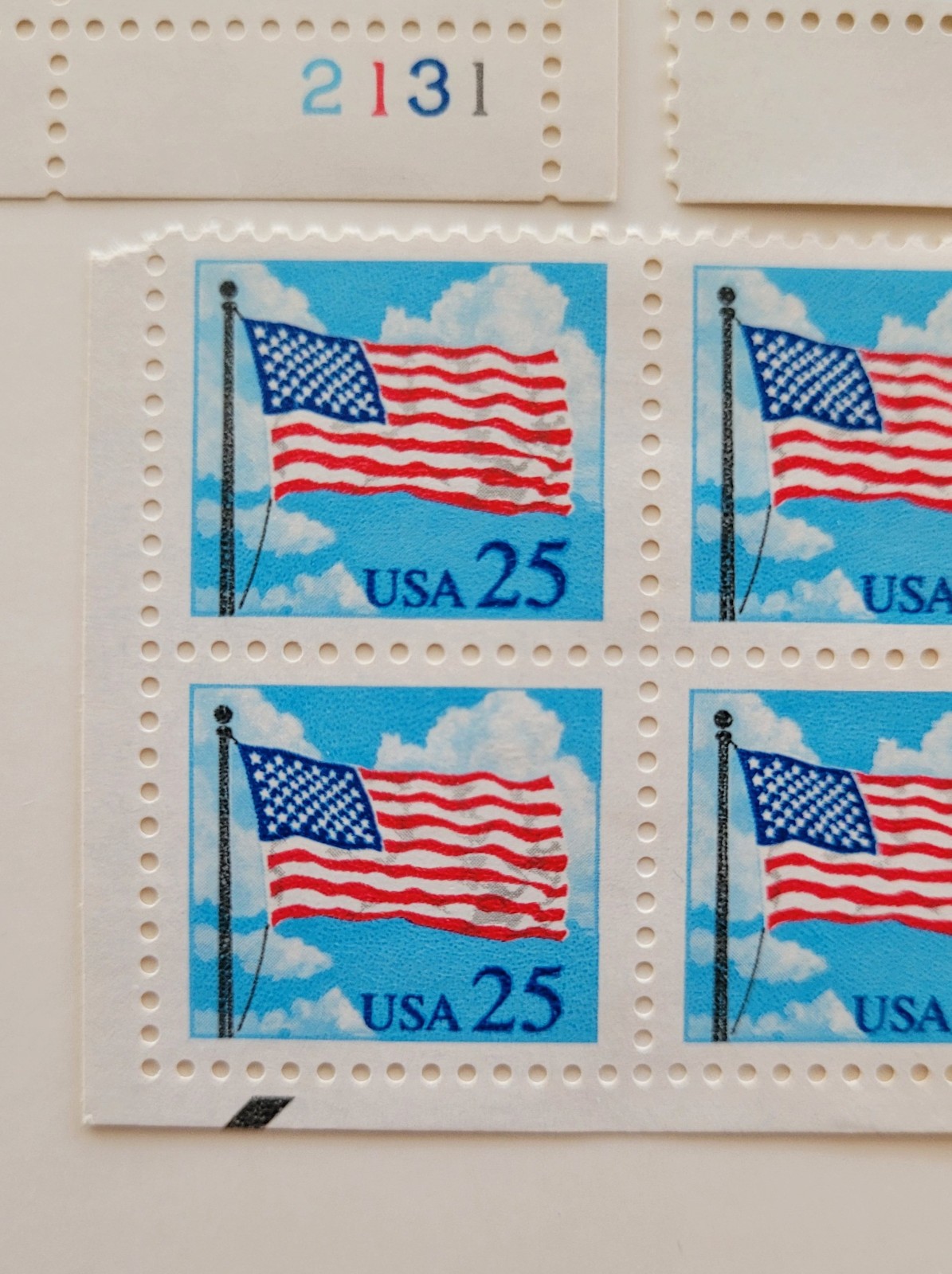 US Scott #2278 MNH OG Flag & Clouds Postage Stamps 25c Lot of 4 x 7