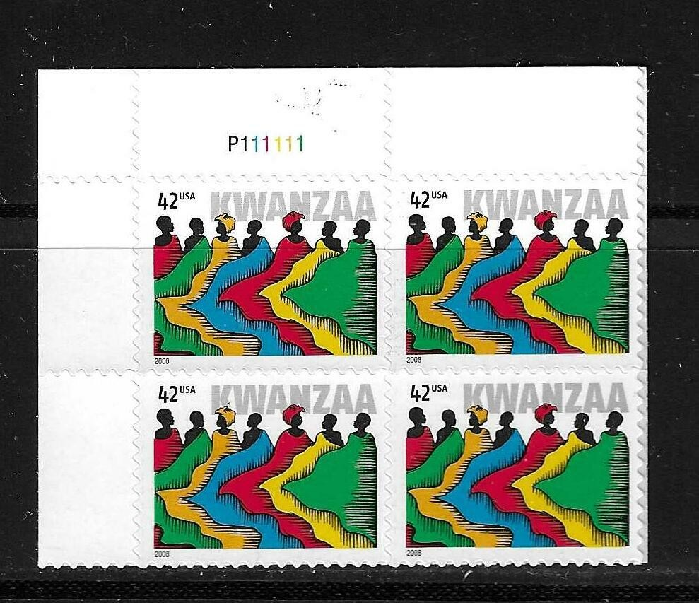 USA SC # 4373 KWANZAA / BLK4 . MNH