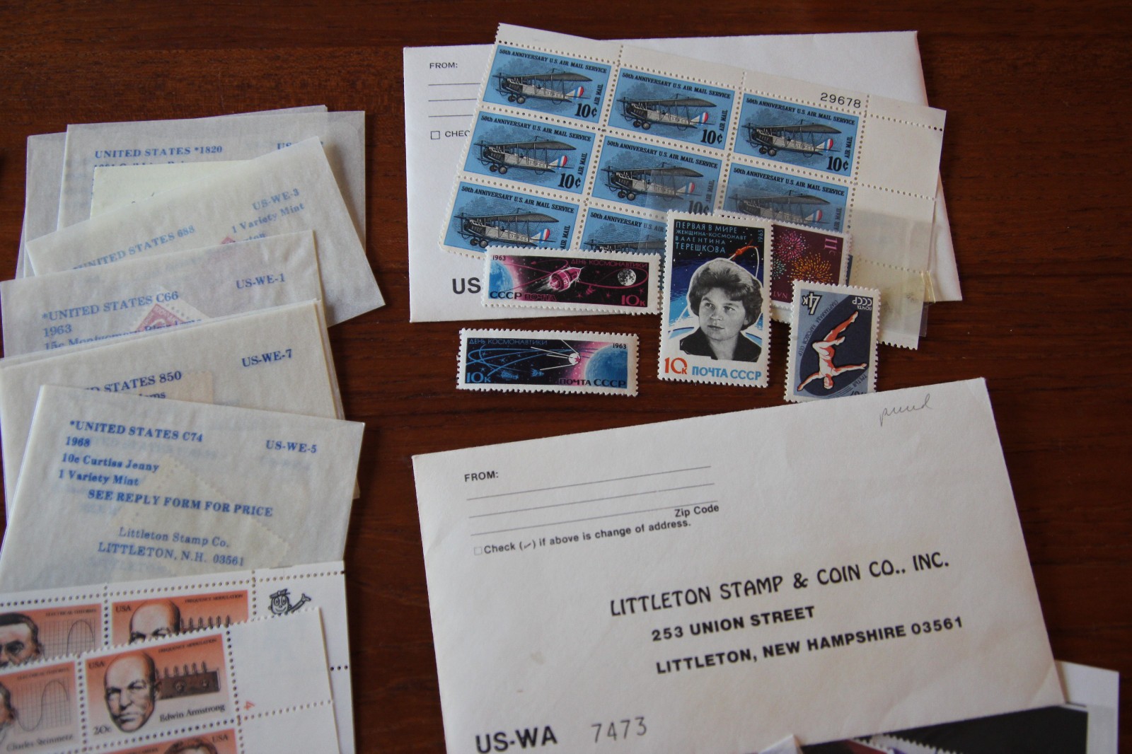 Mixed Lot of Littleton Stamp Company US Stamps in Original Envelopes 40+