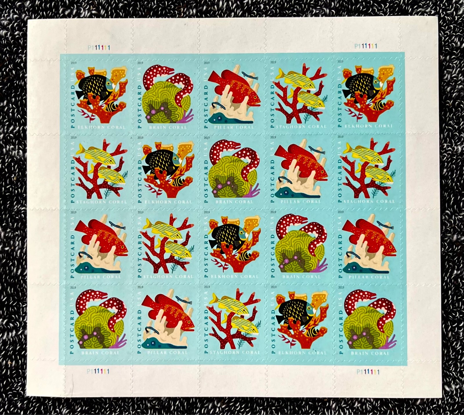 CORAL REEF 2018 Vintage USPS STAMP PAGE United States Postal Service STAGHORN