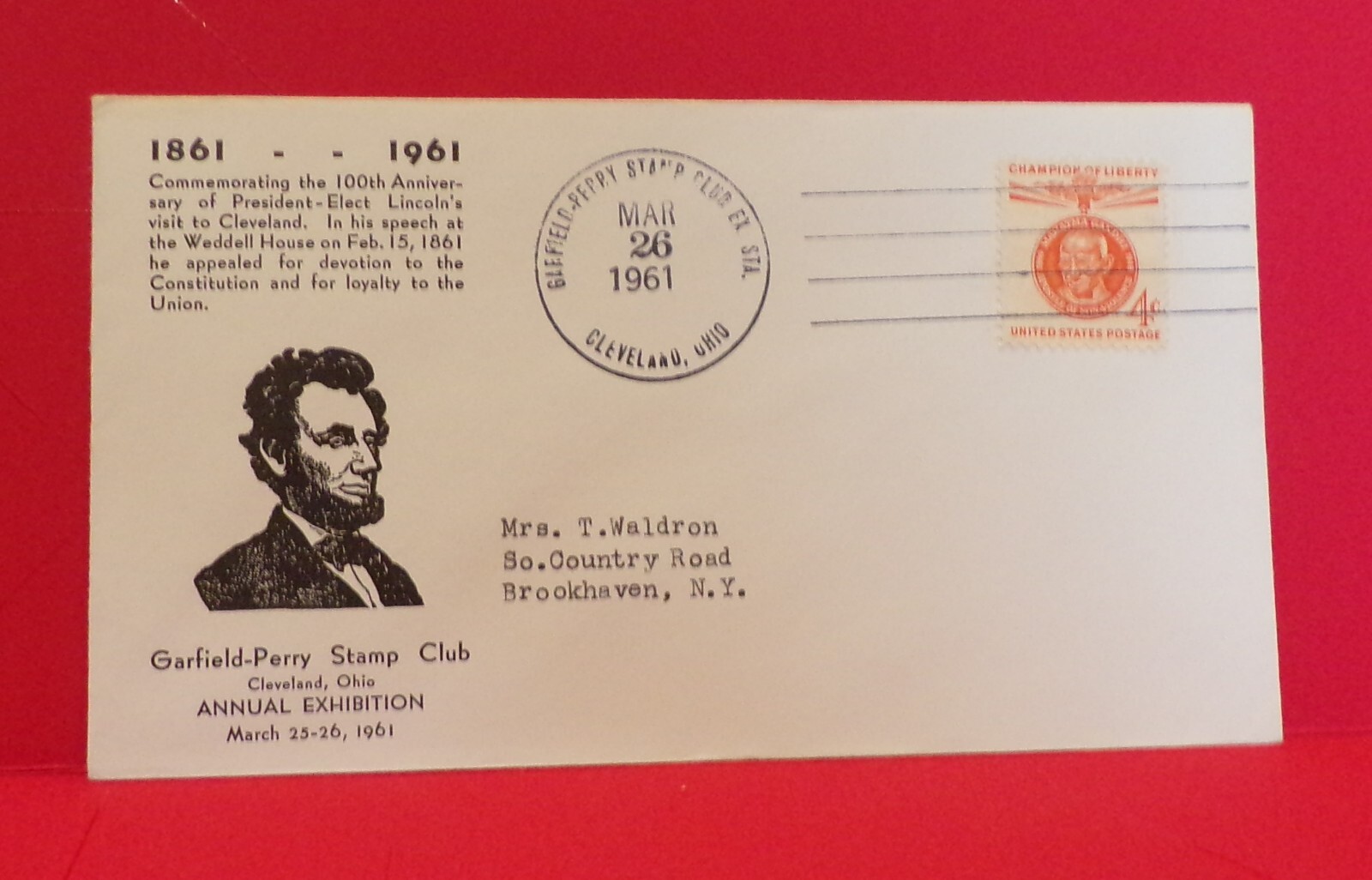 Stamps – 1861-1961, 100th Anniversary of President-Elect Lincoln’s Visit to Clev