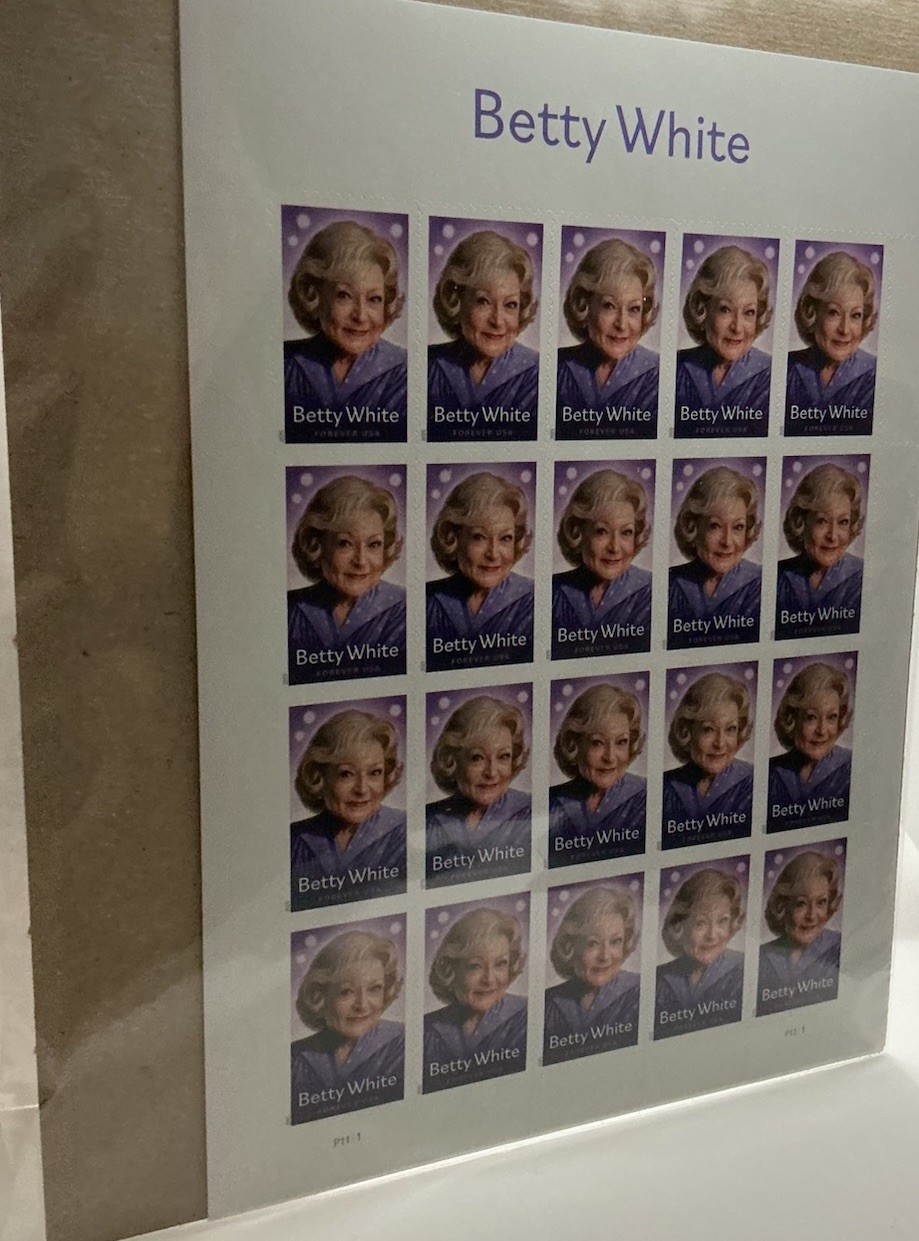 Betty White Collection (20) Stamps + Bookmark (with Stamp)+ Stamped Envelope