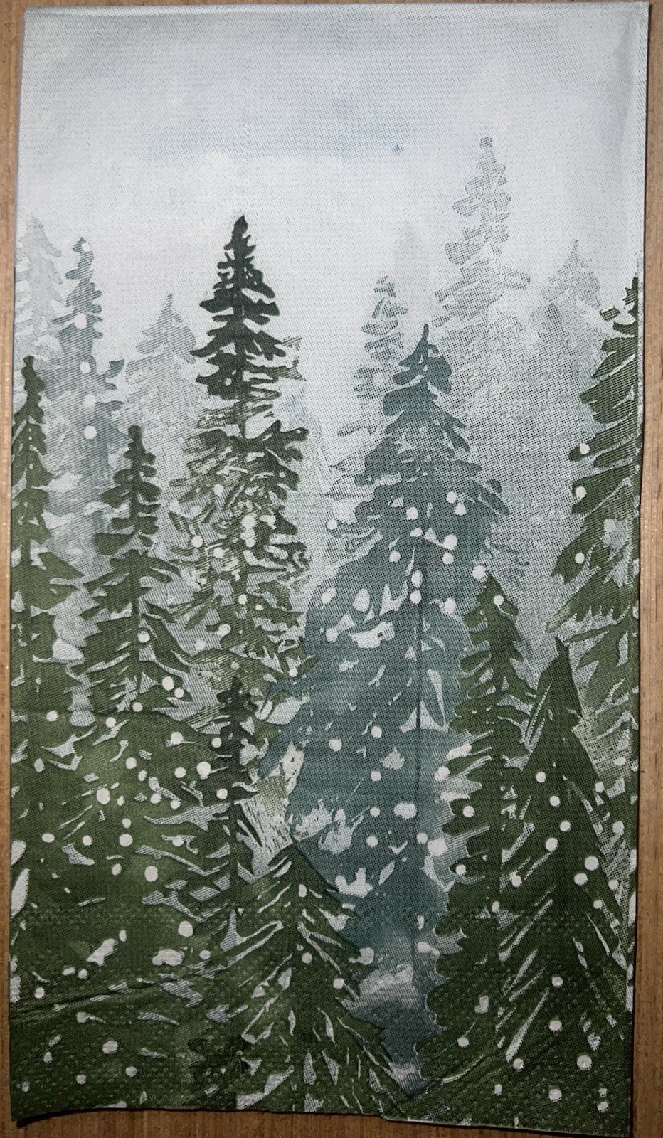 TWO Paper Dinner Decoupage Art Craft Napkins – CHRISTMAS Watercolor Trees