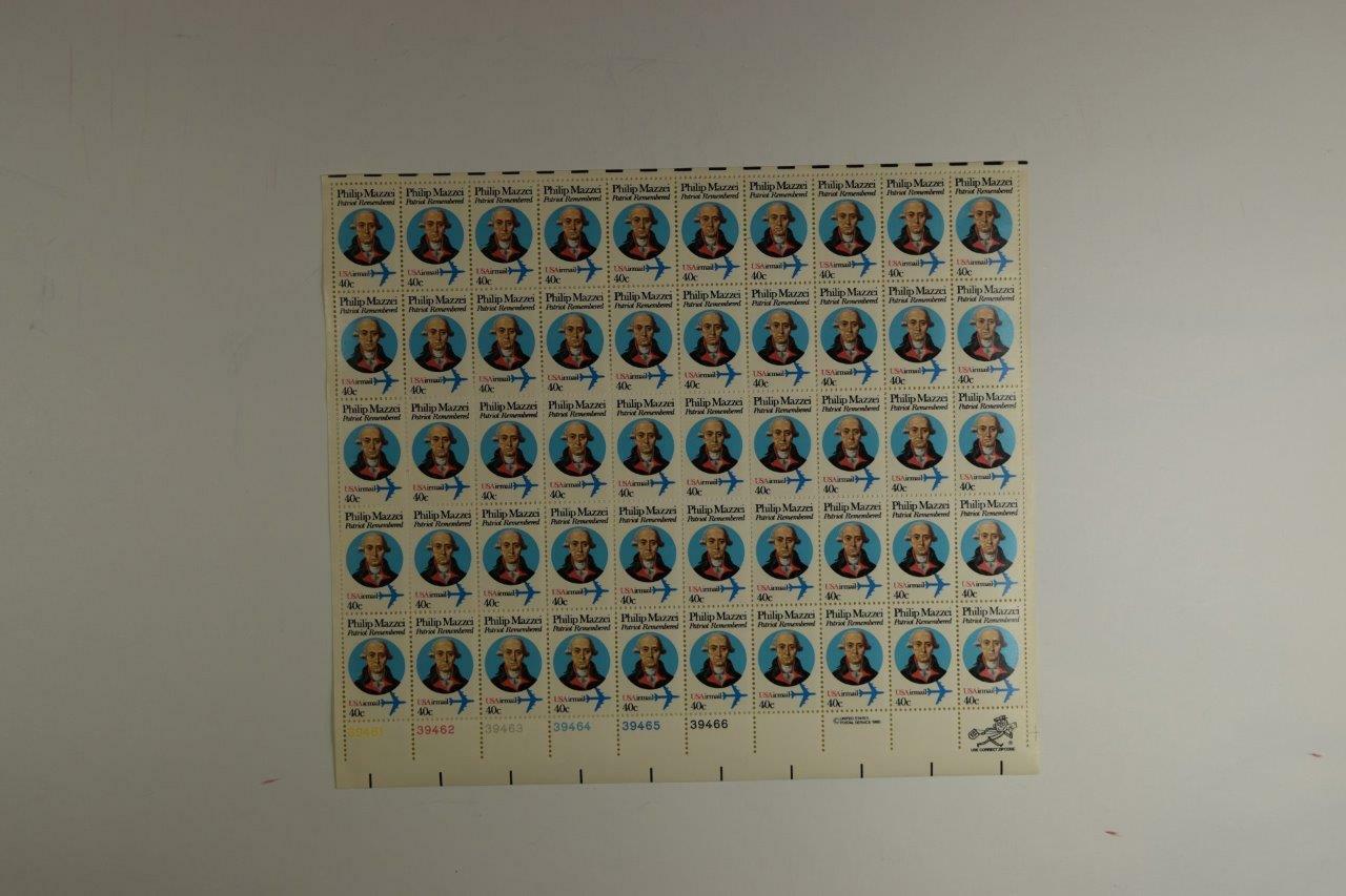 US SCOTT C98 PHILIP MAZZEI US AIR MAIL 50 STAMPS 40 CENT FACE MNH