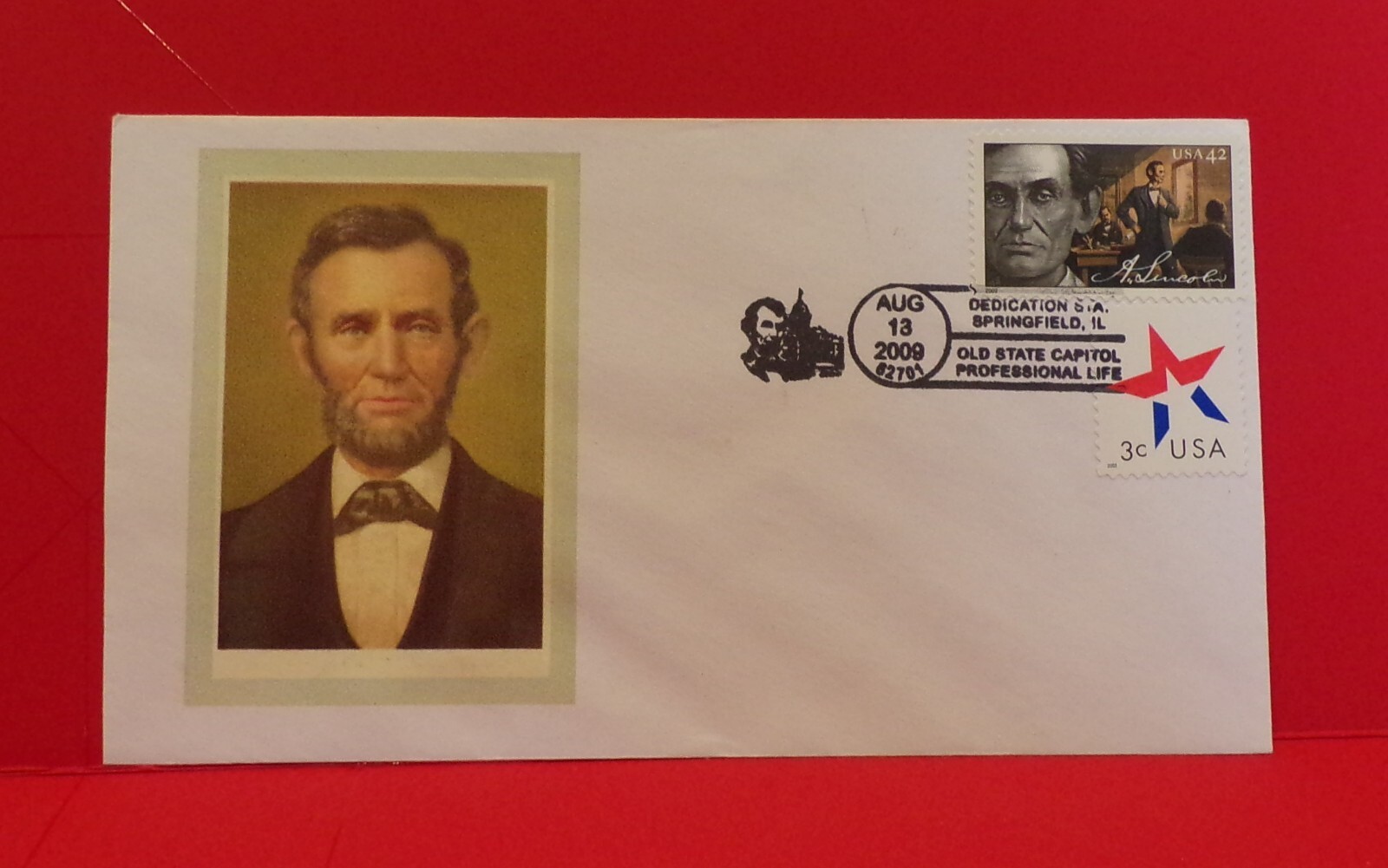 Stamps – 42 Cent Stamp, Dedication Sta., Springfield, IL, ’09, Old State Capitol