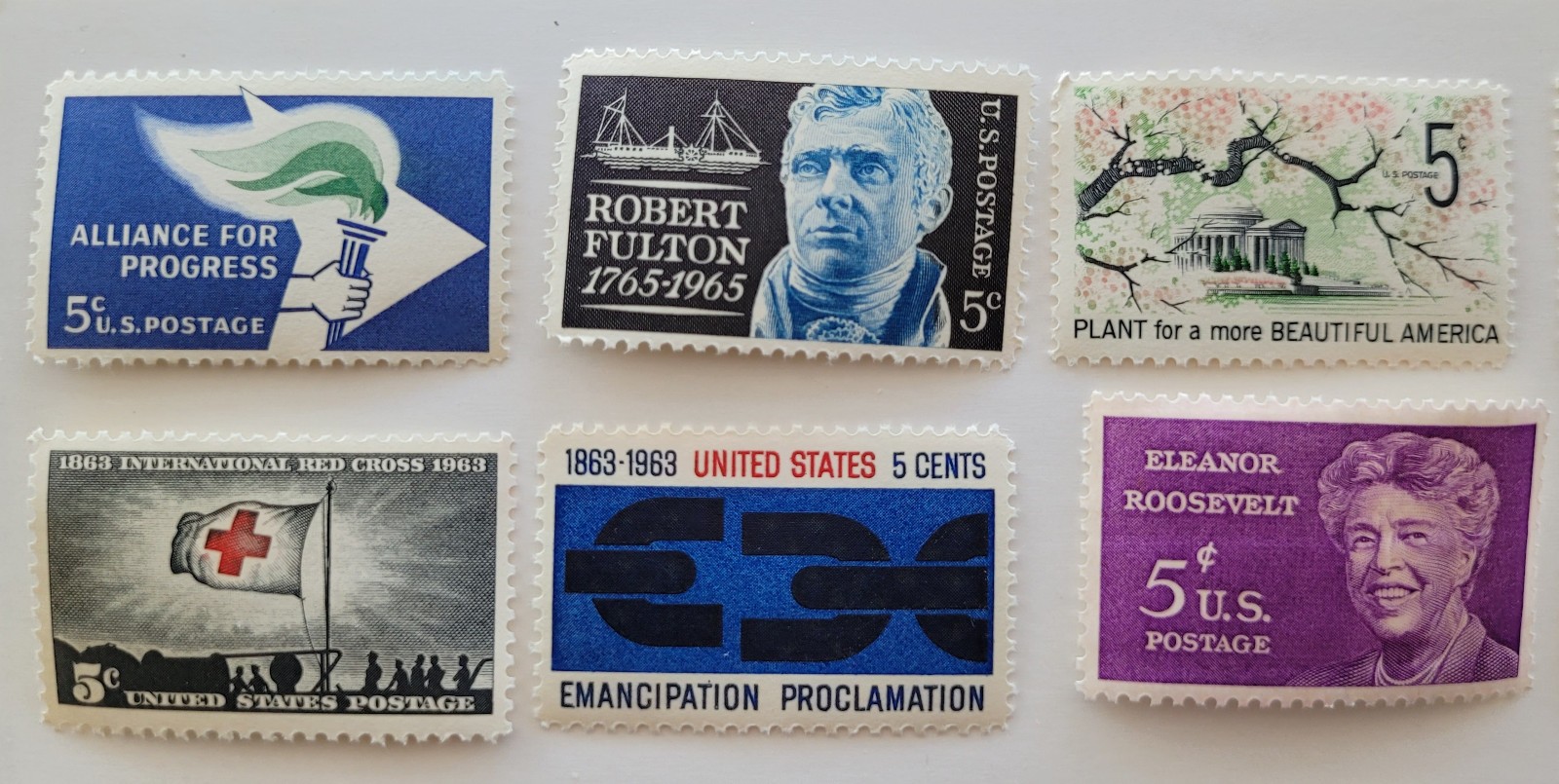 US 5c Stamp Lot of 25 1960s Presidents History Scott #1246 #1236 #1291 #1268 MNH