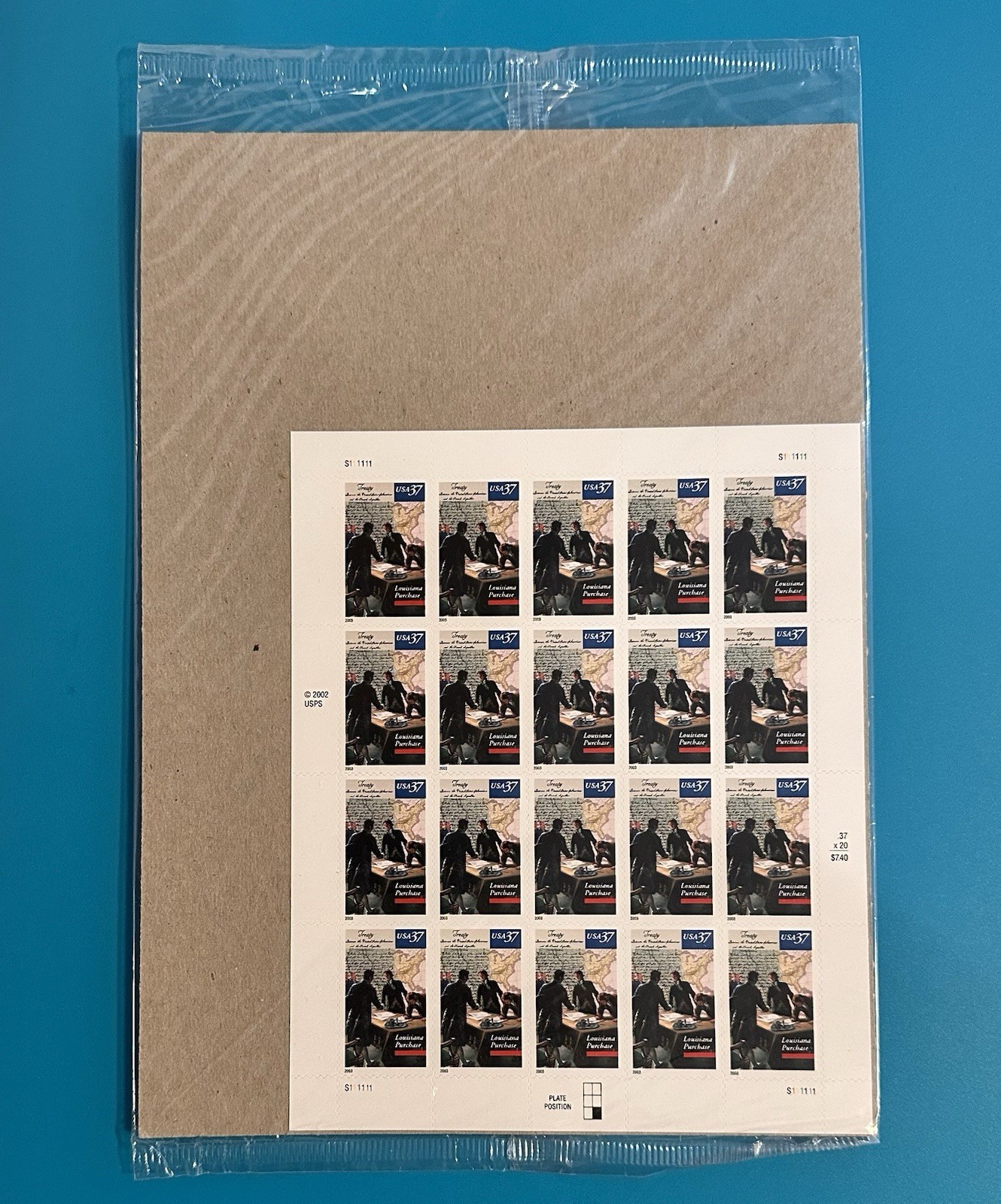 Louisiana Purchase 200th Anniversary 37¢ US Postage Stamp Sheet #3782 Sealed