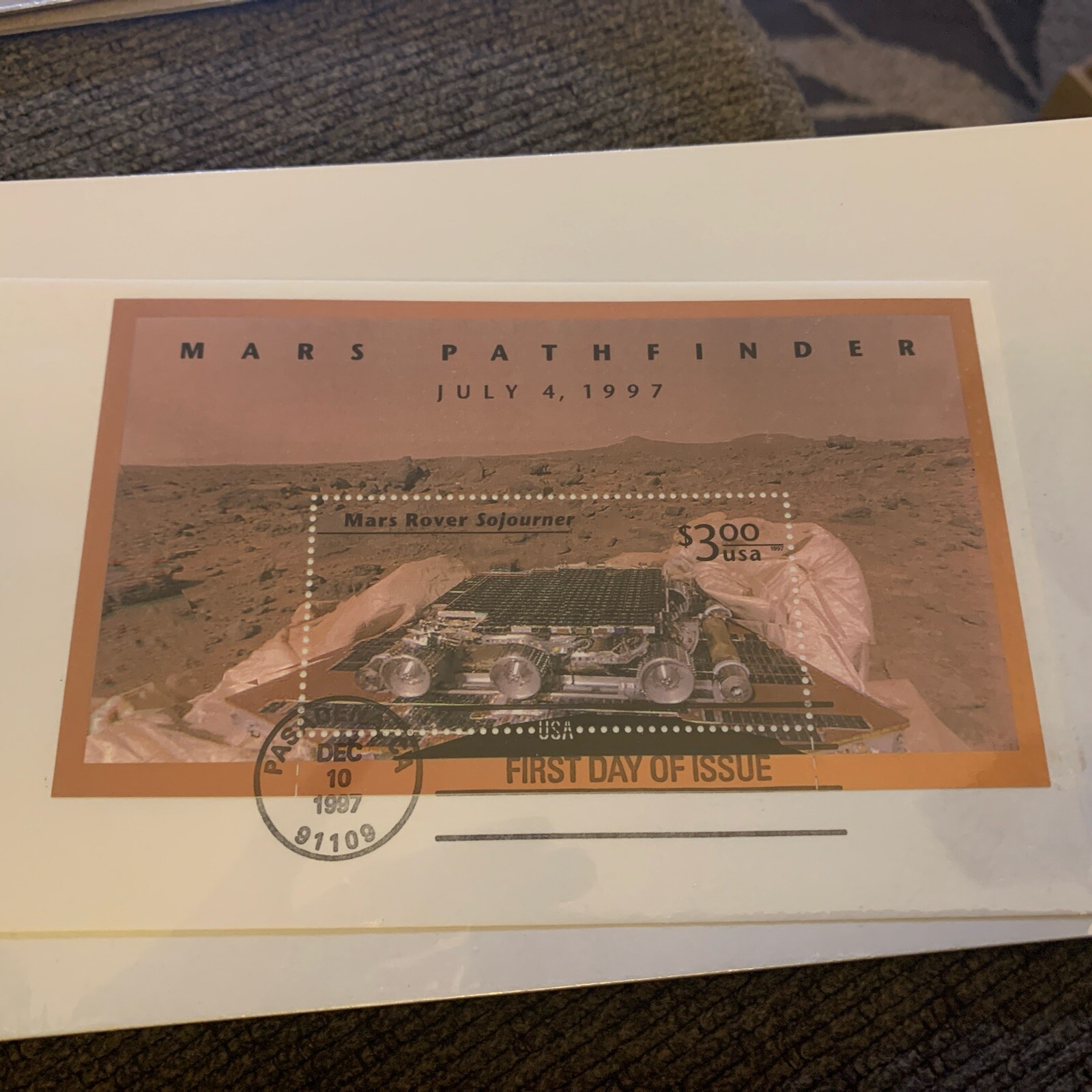 US SCOTT 3178 MARS PATHFINDER SOUVENIR SHEET 1997
