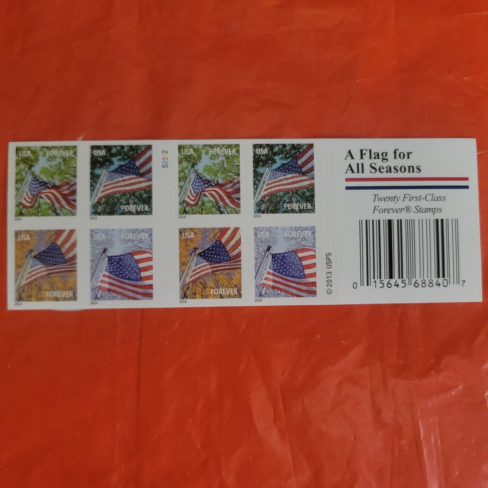 2013 4782-4785d Forever A Flag For All Seasons Booklet of 20