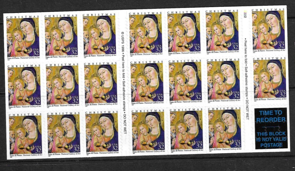 USA SC # 3176a Madonna And Child – Christmas 1997 – . MNH