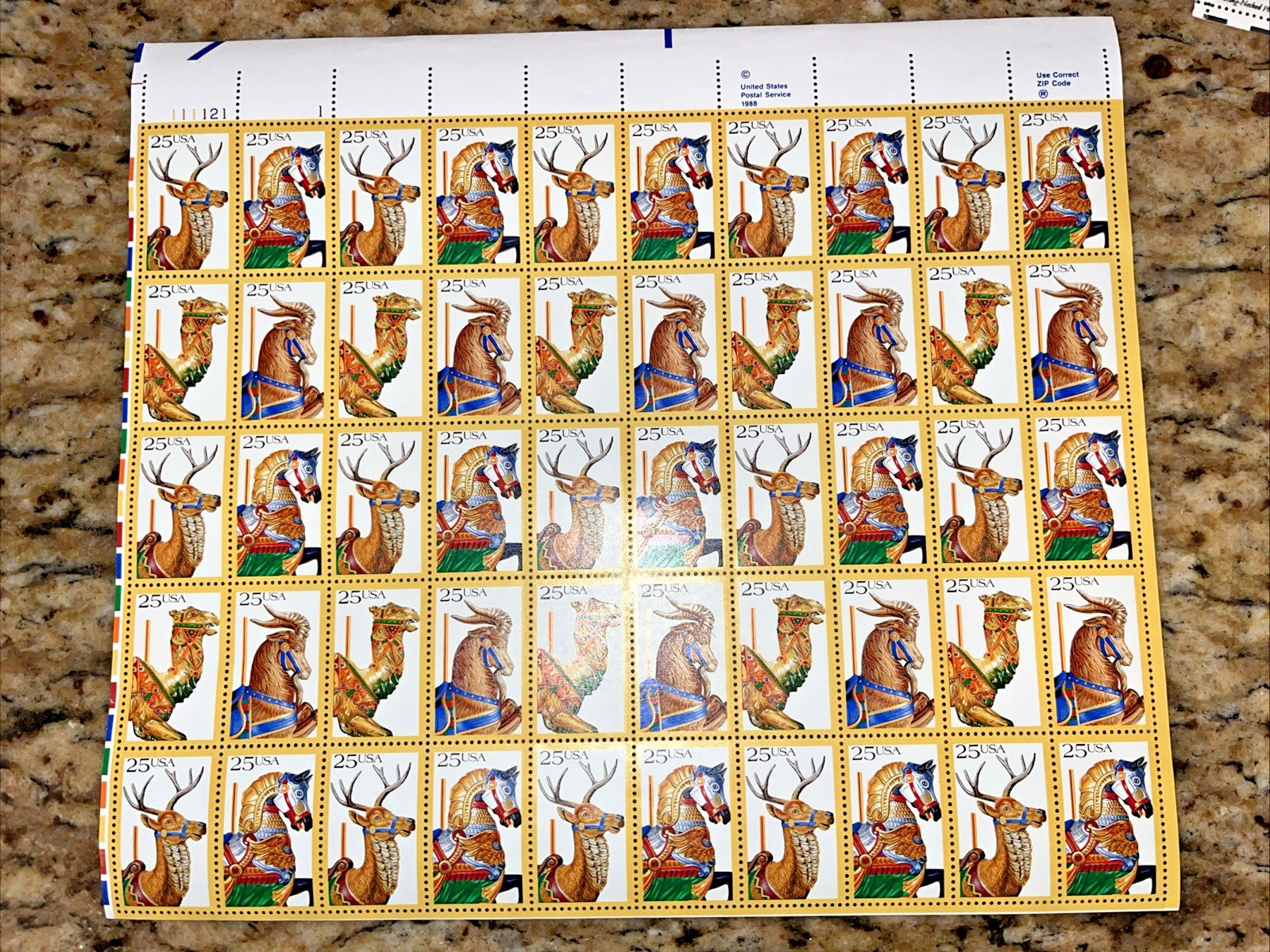 Lot of 150 Unused 22/20/25 Stamps US Postage Sheets VG Condition, $33 Face Value