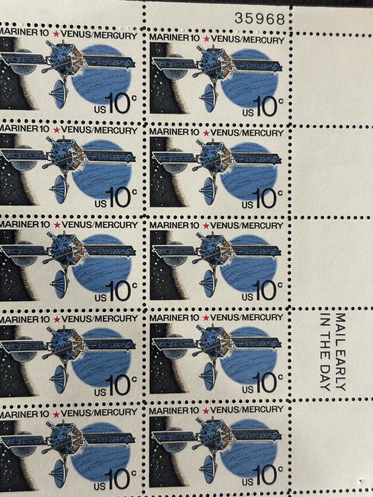 1975 US Scott #1557, 10c Mariner 10 Postage Stamps, MNH Block of 20
