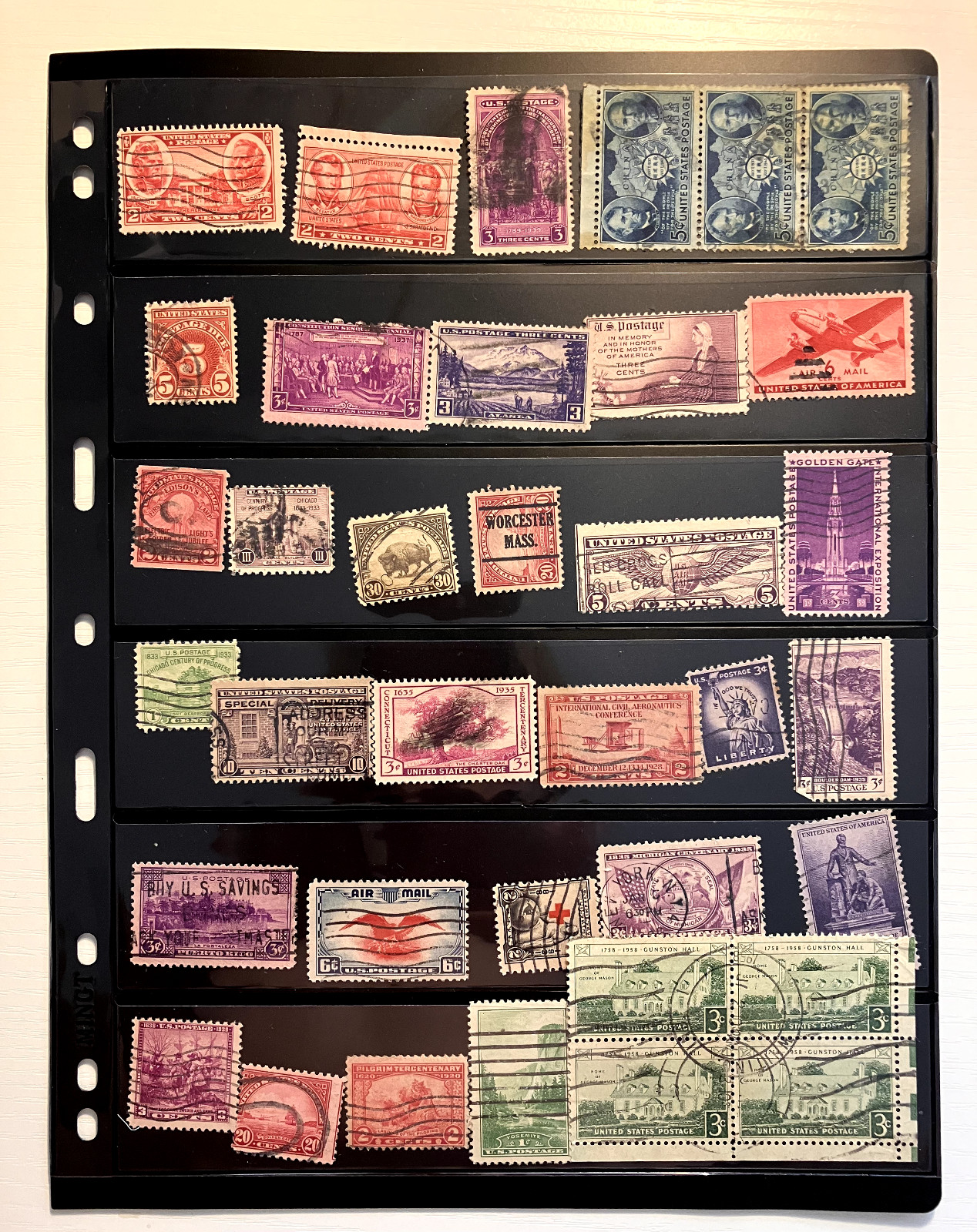 US stamps, 36 pc, cancelled 1930-1950th