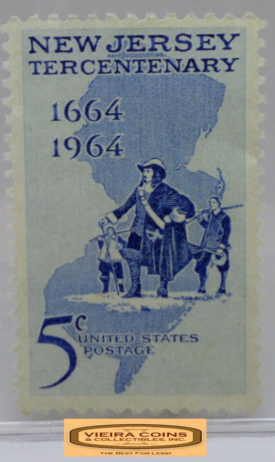 1964 USA Postage New Jersey Tercentenary 5 Cents Stamp – #S41687NQ