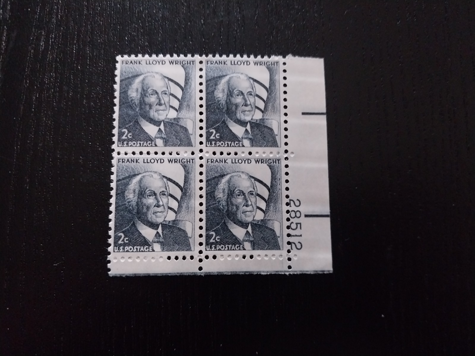 4 Stamp United States Postage 2 Cents Frank Lloyd Wright Unused