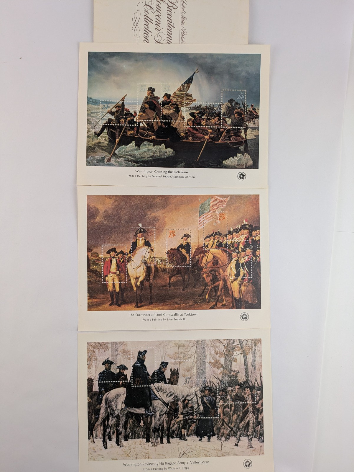 USPS Mint Stamp Lot Eagle Pane Souvenir Sheets Washington Valley Forge Yorktown
