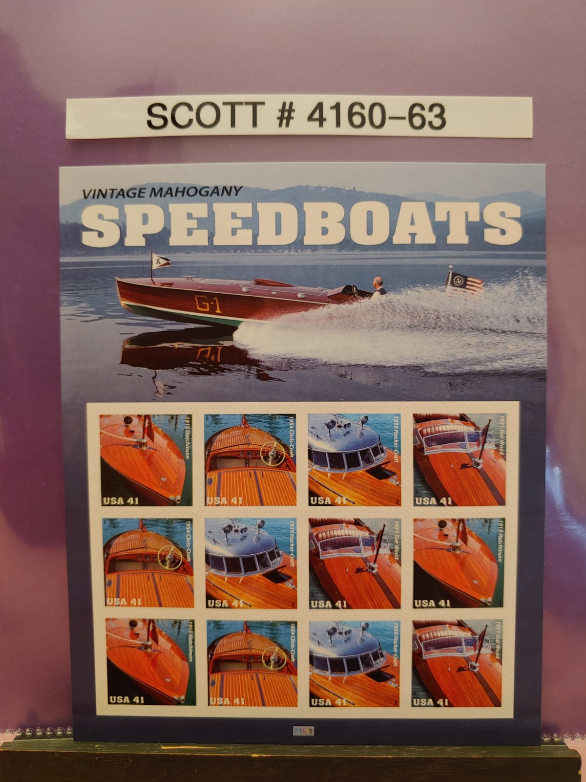 Scott # 4160-63 Vintage Mahogany Speedboats – USPS Postage Stamps