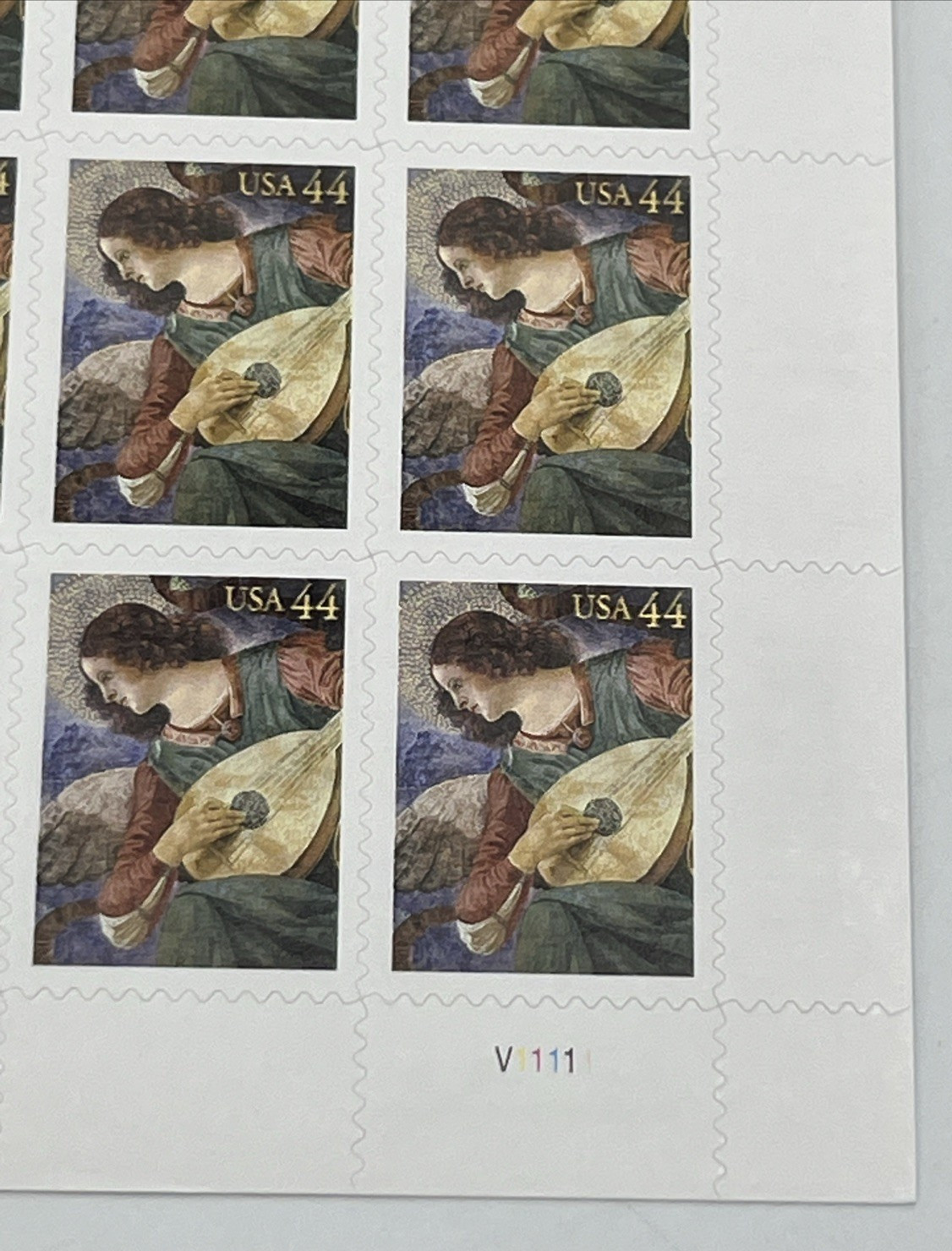 Scott #4477 44 cent Angel with Lute Sheet of 20 MNH