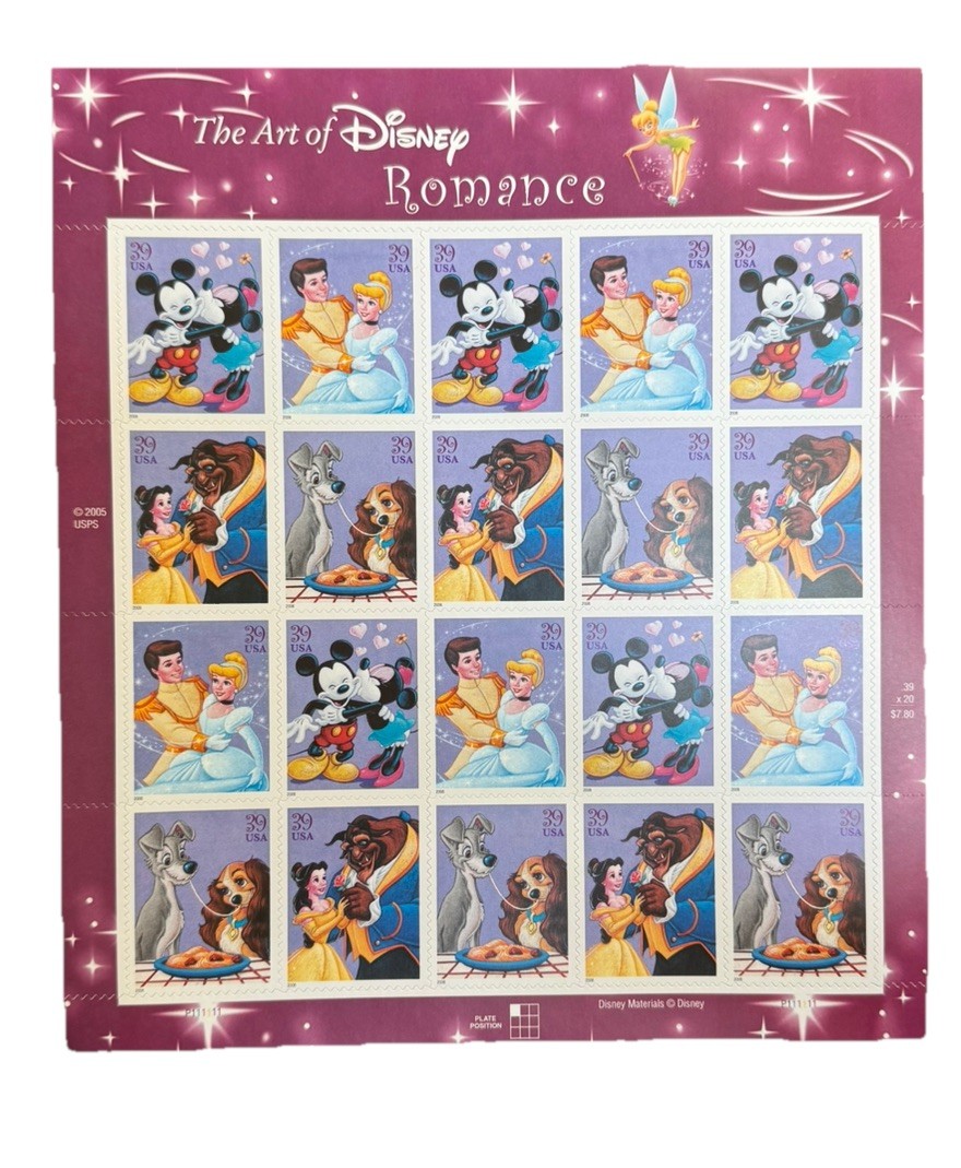 THE ART OF DISNEY Complete Set of 5 Differnt Full Sheets of 20 US Stamps 2004-08