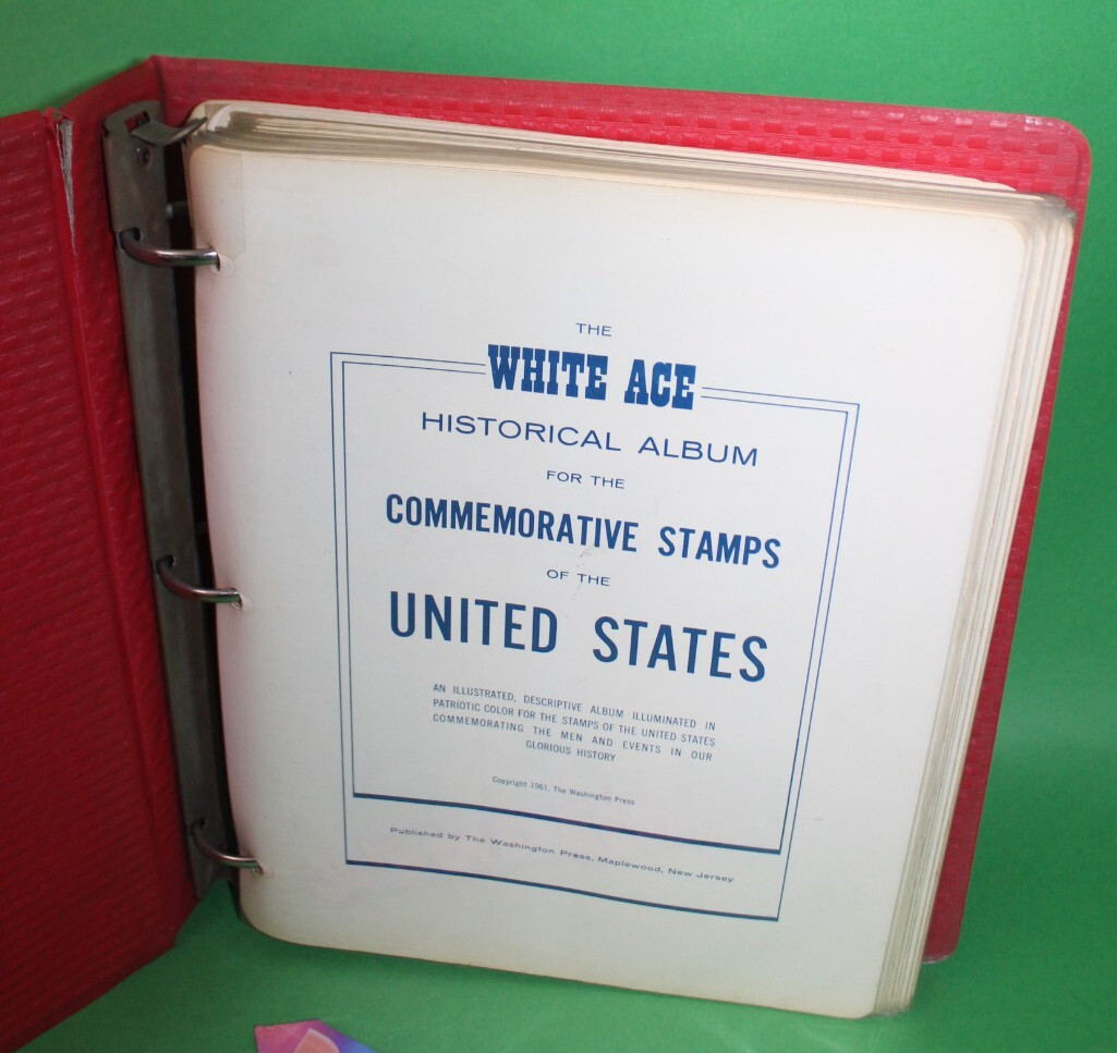 White Ace Historical Album Commemorative Stamps 1961 The Washington Press 60+ Pg