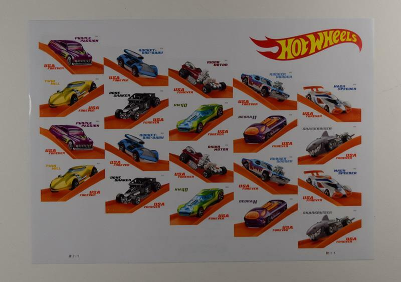 US SCOTT 5321 – 5330 SHEET OF 20 HOT WHEELS FOREVER STAMPS MNH