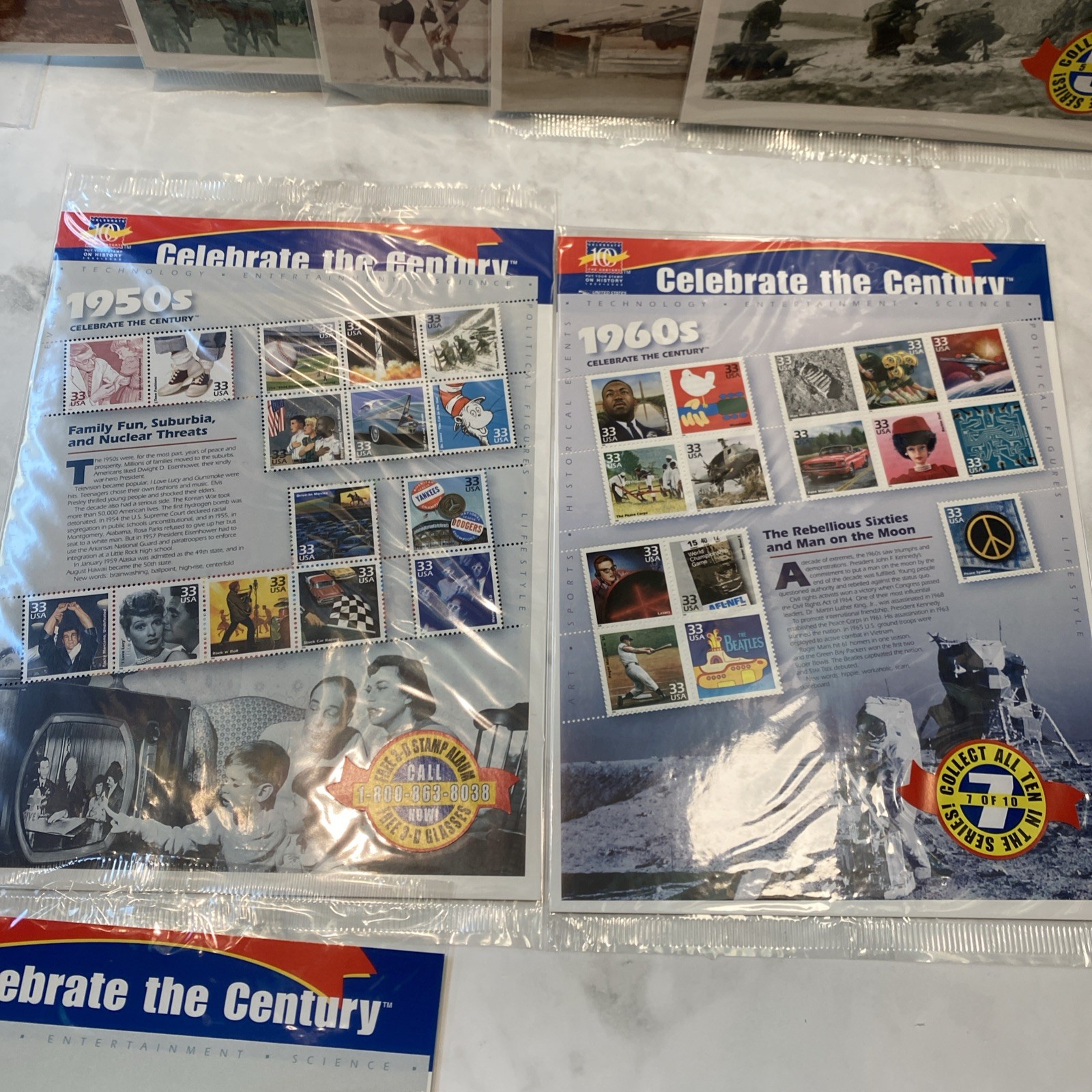 NEW CELEBRATE THE CENTURY 1900-1990. Complete 10 Sheet Set US Stamps USA GC2