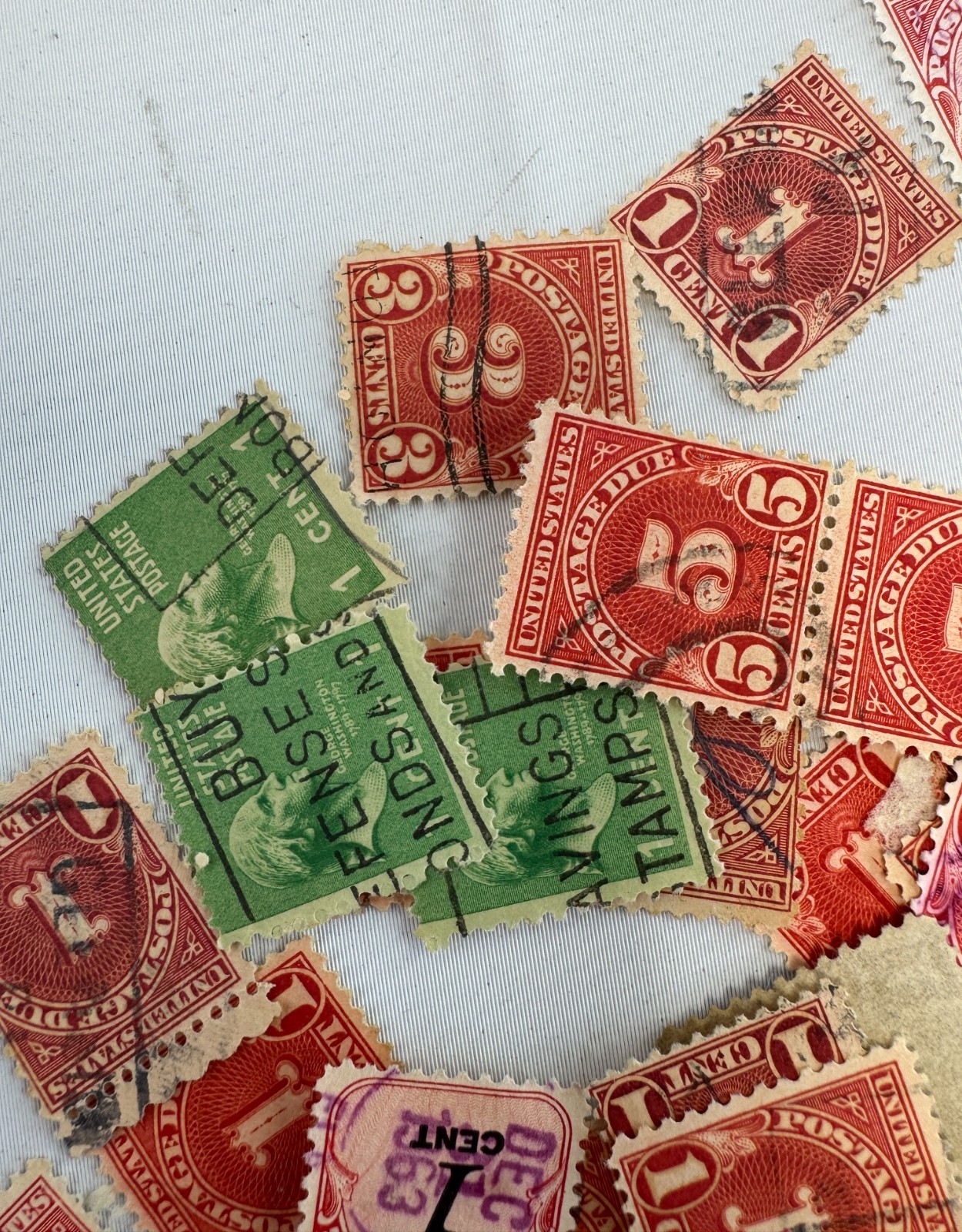 Vintage US Postage Due Revenue and Washington Definitive Stamp Collection Lot