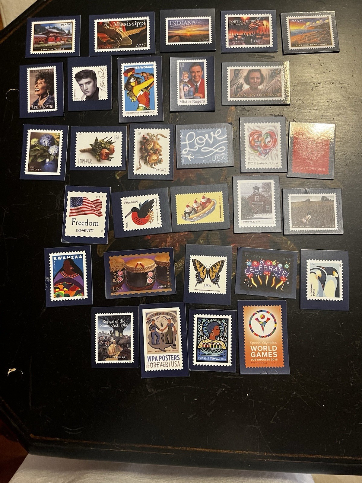 Lot of 25 USPS Stamp MAGNETS Assortment