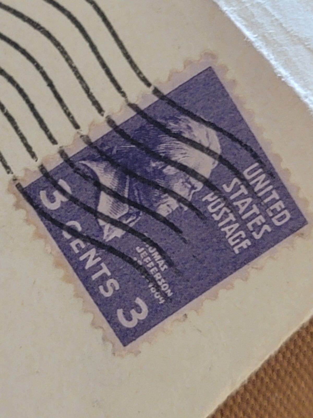 US 1938 3c Sc-807 Thomas Jefferson Deep Violet Mint on paper – US Seller