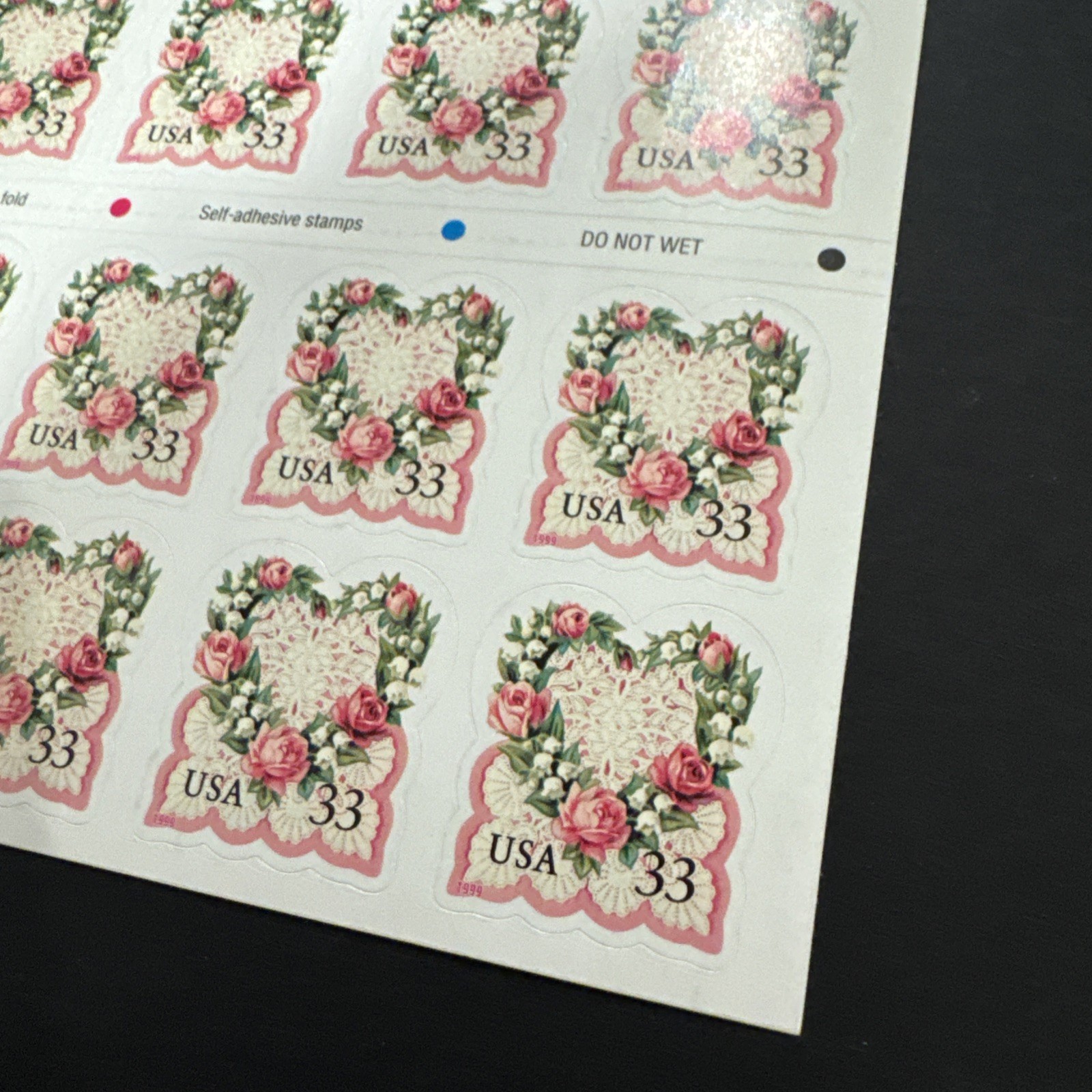US Scott #3274a 33 Cent Victorian Love Heart Wreath Sheet of 20 MNH
