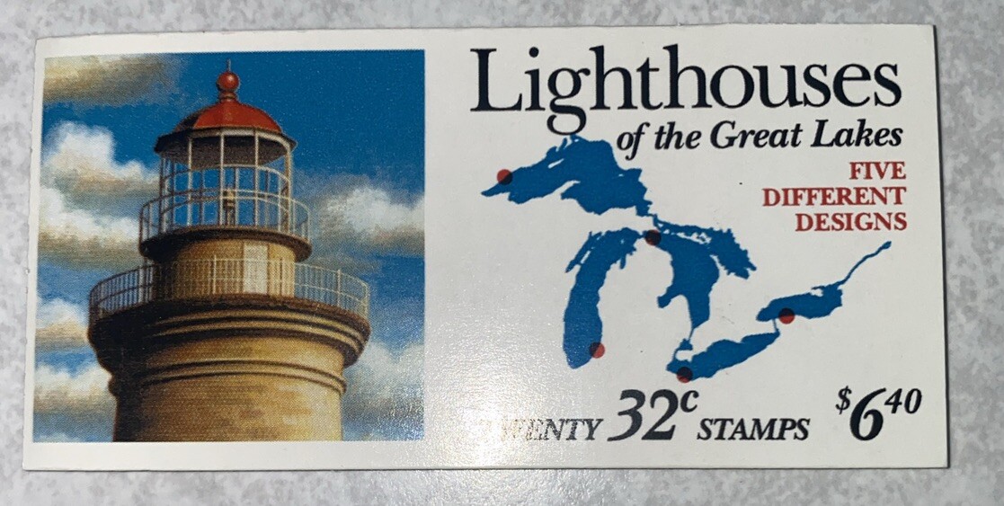Scott 2973a Booklet Pane Of 20 Stamps MNH Lighthouses Of The Great Lakes
