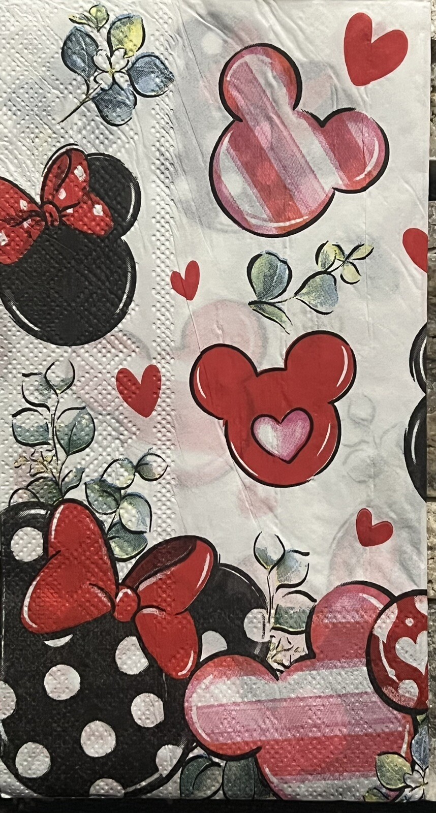 TWO Individual Paper Dinner Decoupage Napkins – VALENTINE Disney Minnie Mouse