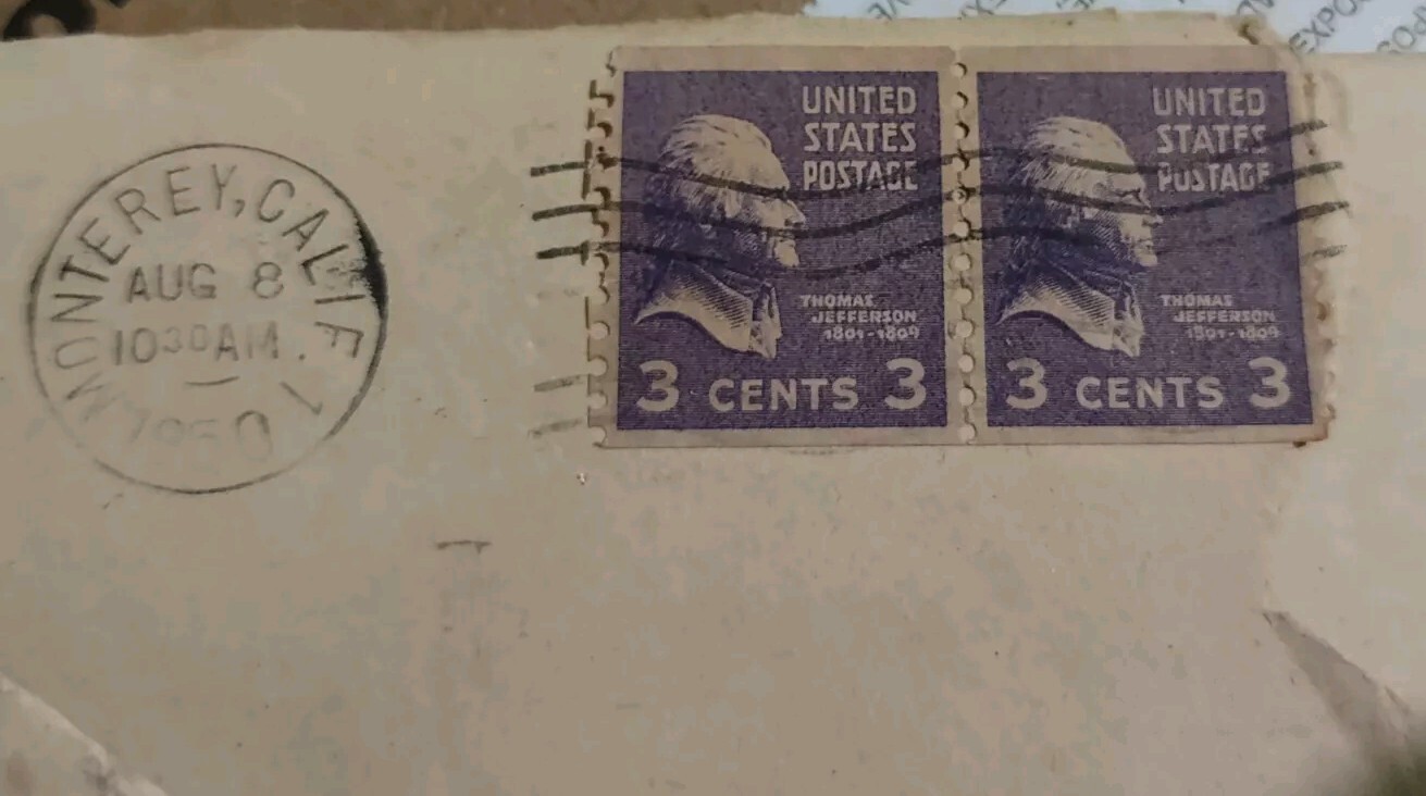Vintage Rare 1932 Violet Thomas Jefferson 3 Cent US Postage Stamp Mint 1801-1809