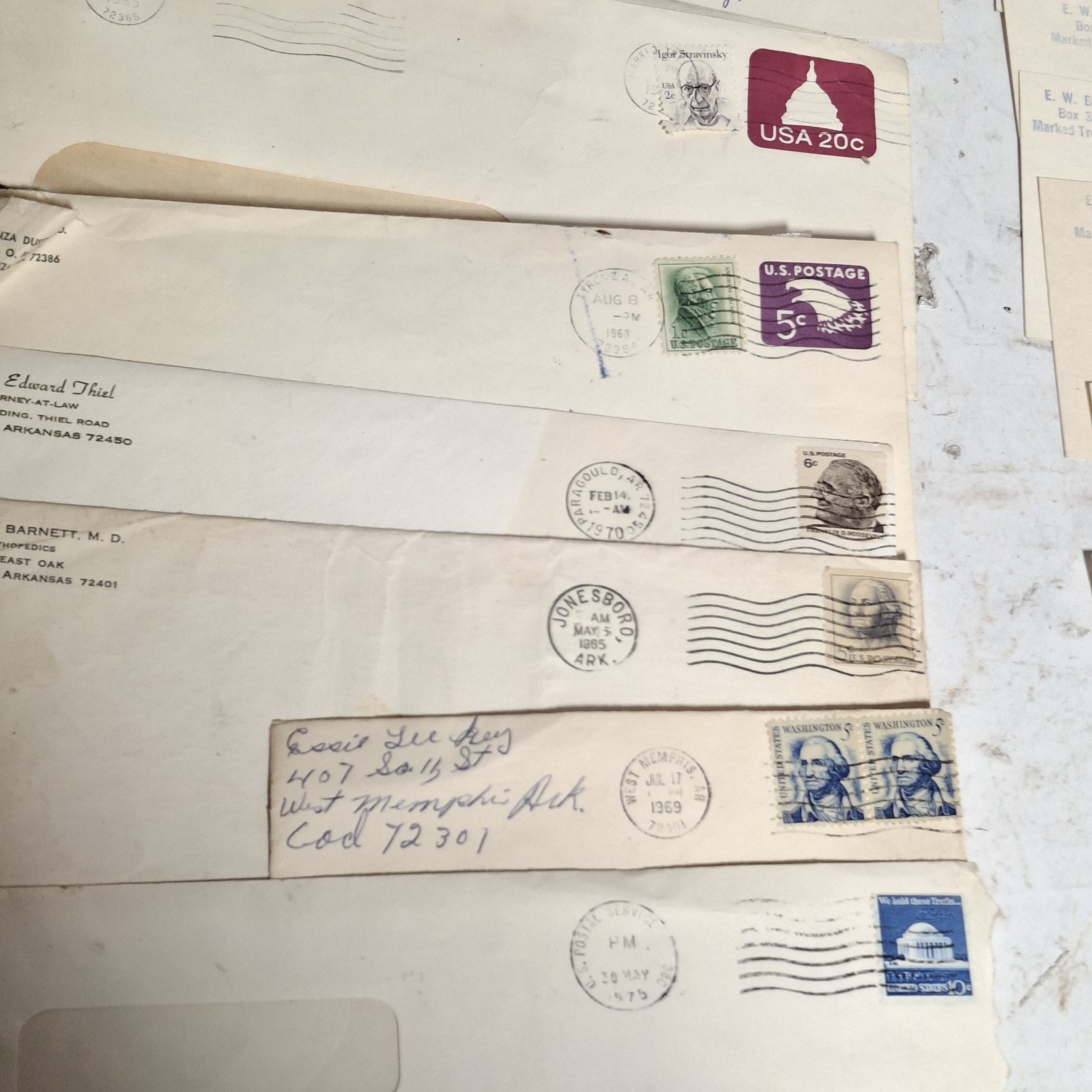 Large Lot Stamps US 5 Cent George Washington Stamp Blue Vintage Many Others