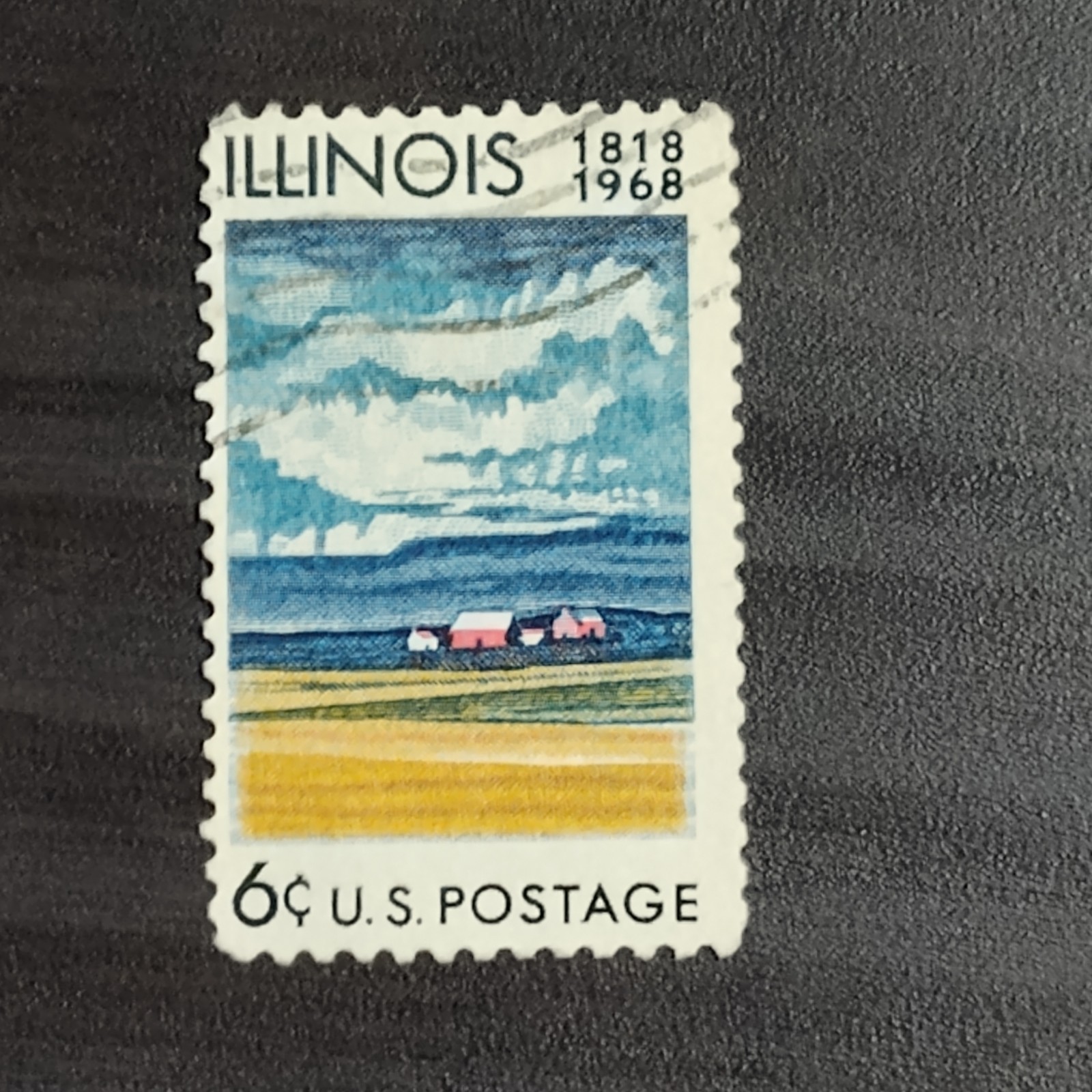 1968: 6 Cents, Illinois Statehood, Scott #1339 – Vintage USA Stamp